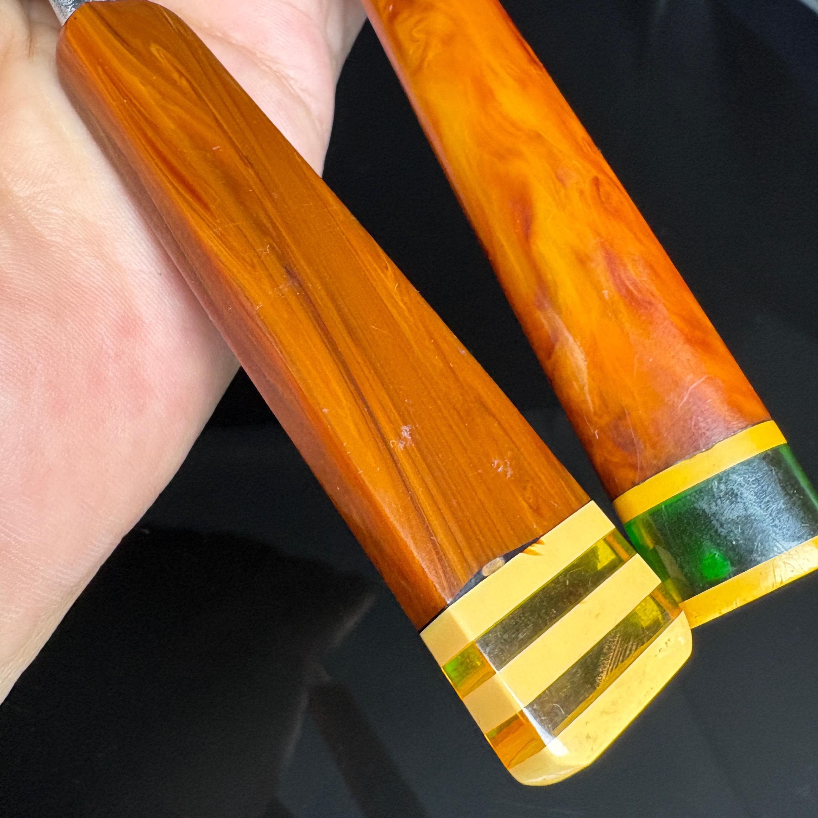 Vintage Marbled Catalin Bakelite Spatulas – 2 Piece Kitchen Utensil Set - image 5