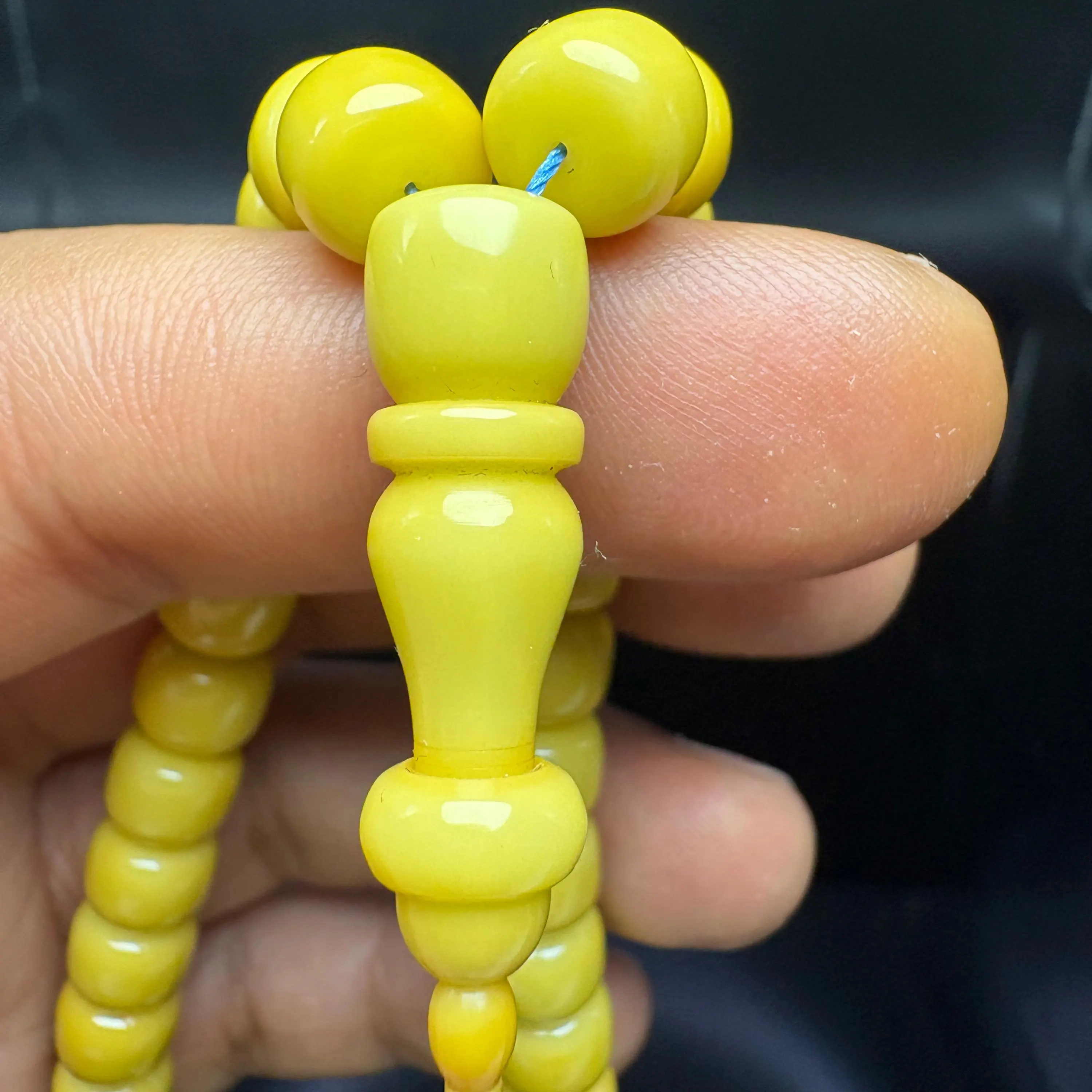 Green-Toned Mahjong Prayer Beads 22.38 g (0.79 oz) | Ottoman Cut Mahjong Tasbih | Catalin - image 5