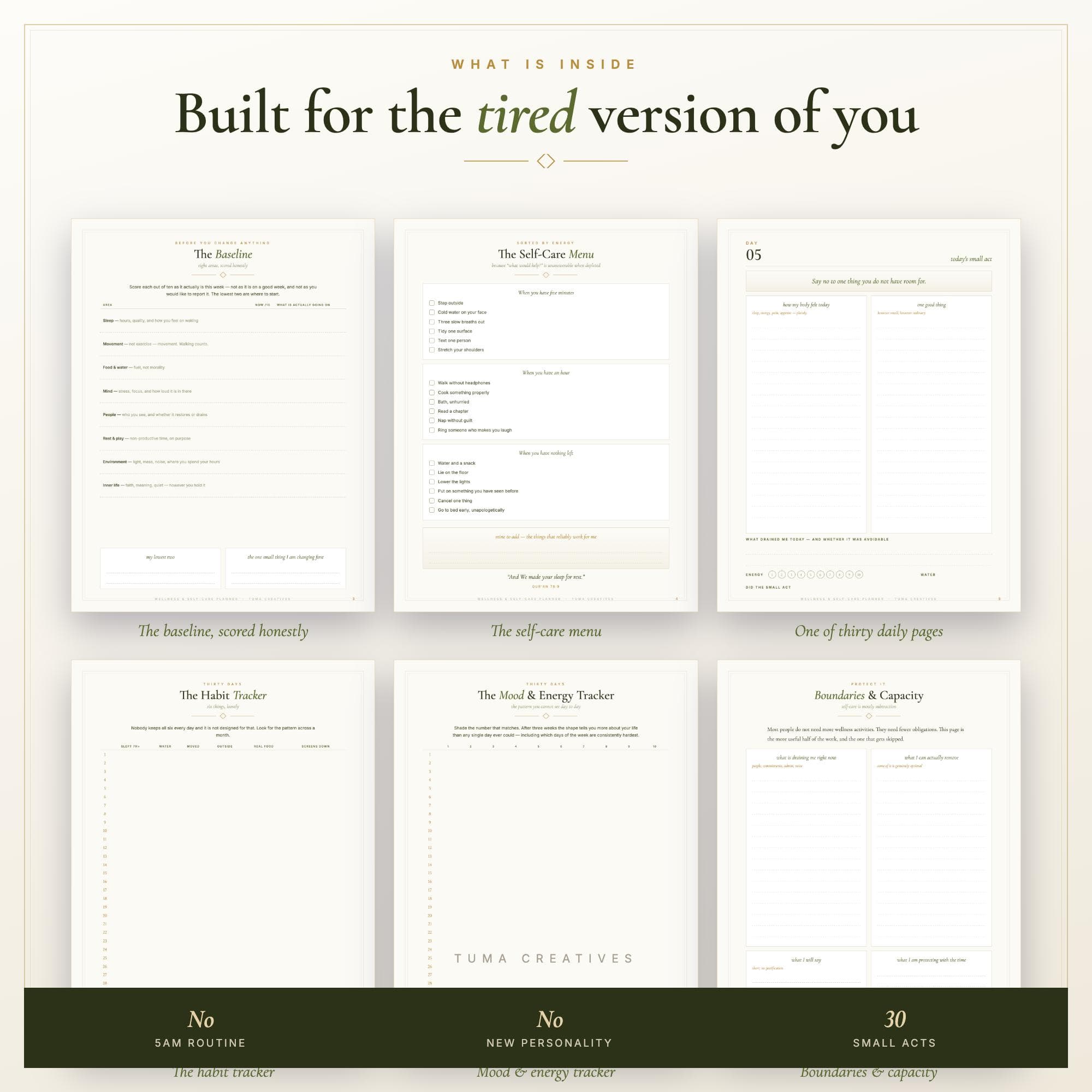 Wellness & Self Care Planner | 43 Pages | 30 Daily Pages, Habit Mood Trackers | Goodnotes iPad | Printable Digital Download - image 3