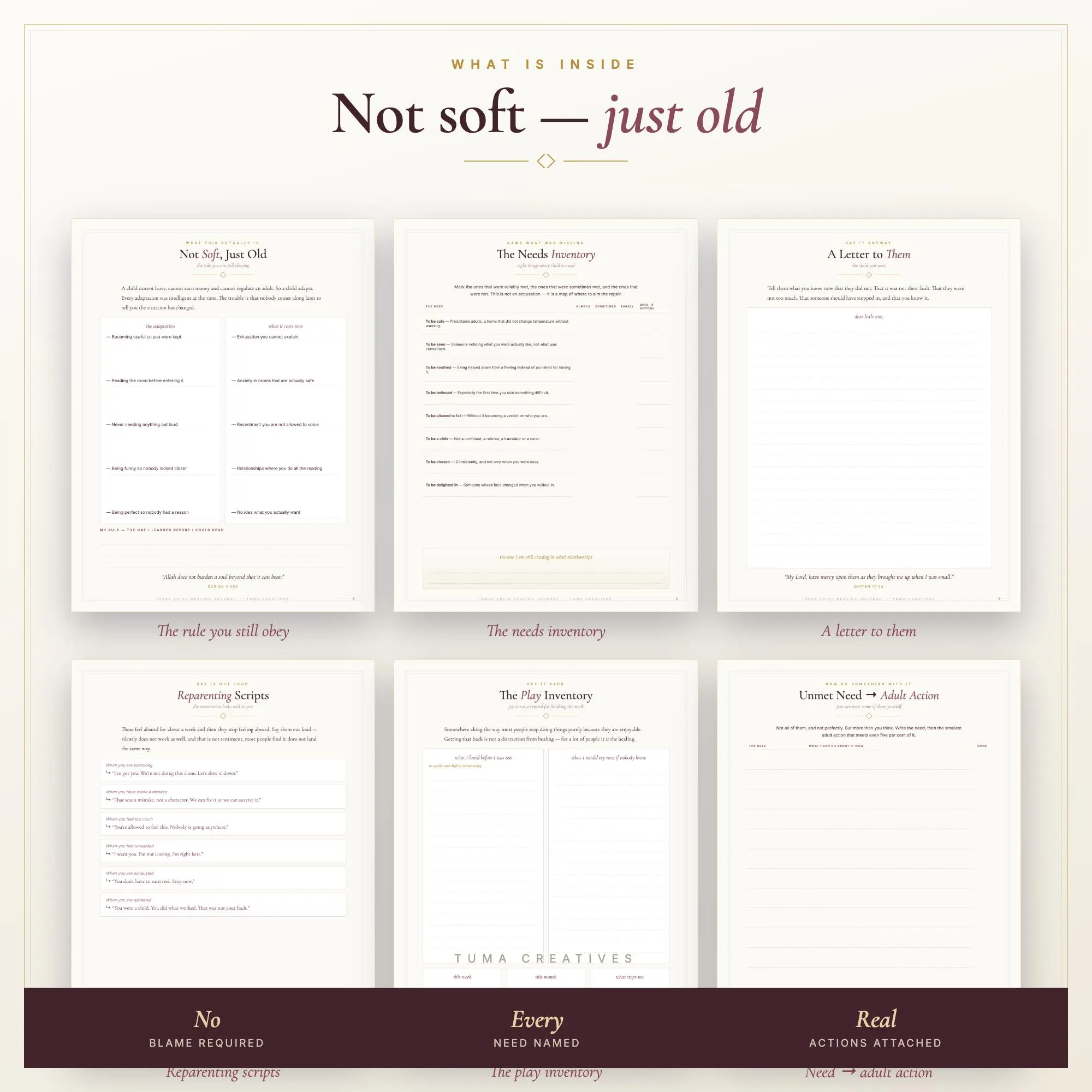 Inner Child Healing Journal | 37 Pages | Needs Inventory & Reparenting Scripts | Shadow Work | Goodnotes iPad | Printable Download - image 3