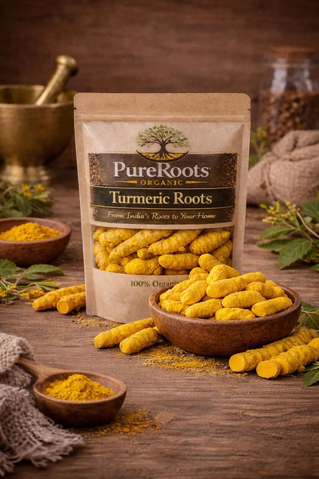 Organic Dried Turmeric Roots | Whole Curcuma Longa | Culinary Spice