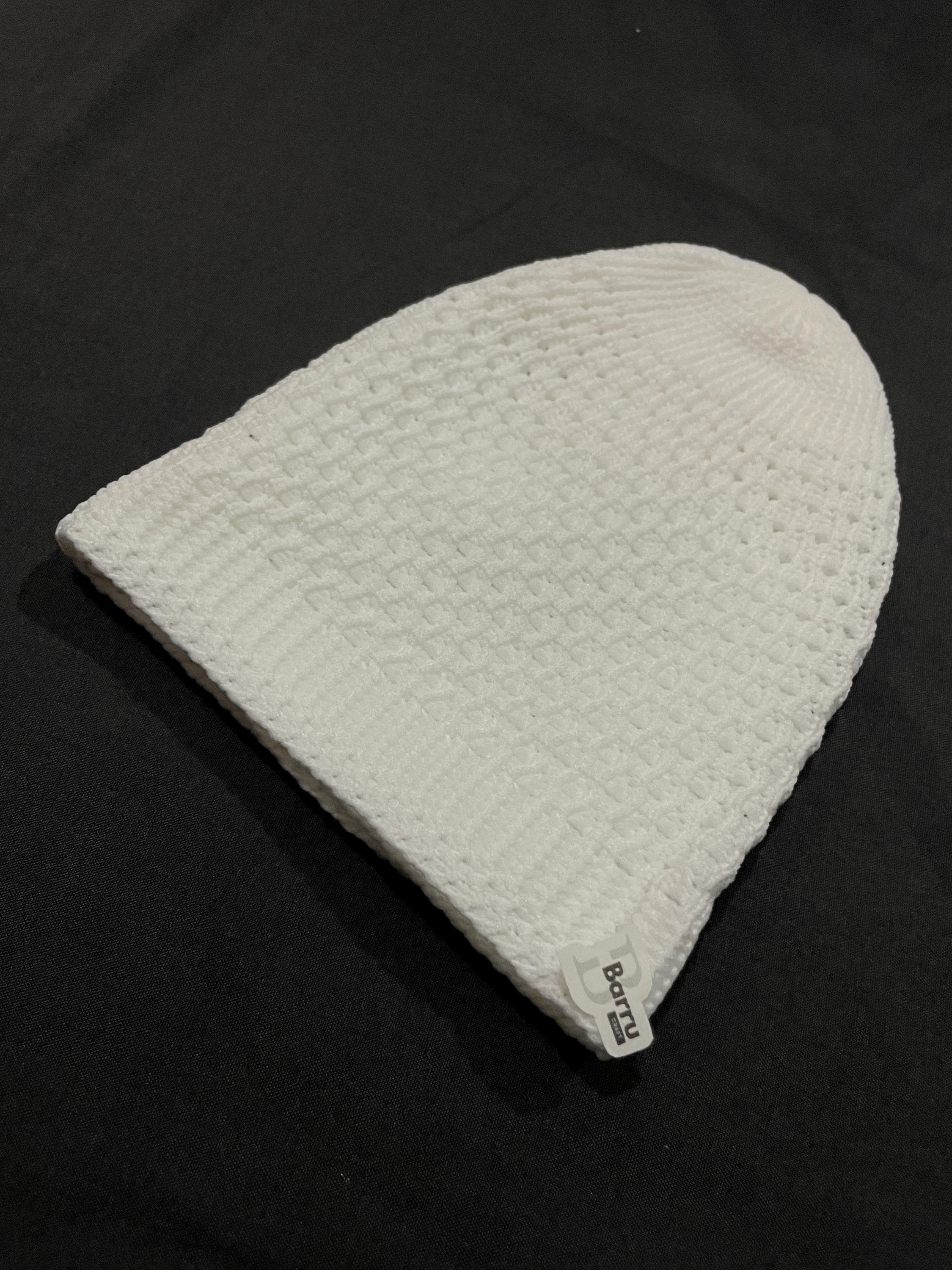 White Nylon Kufi Cap, Muslim Prayer Hat, Stretchy Head Cover - image 3