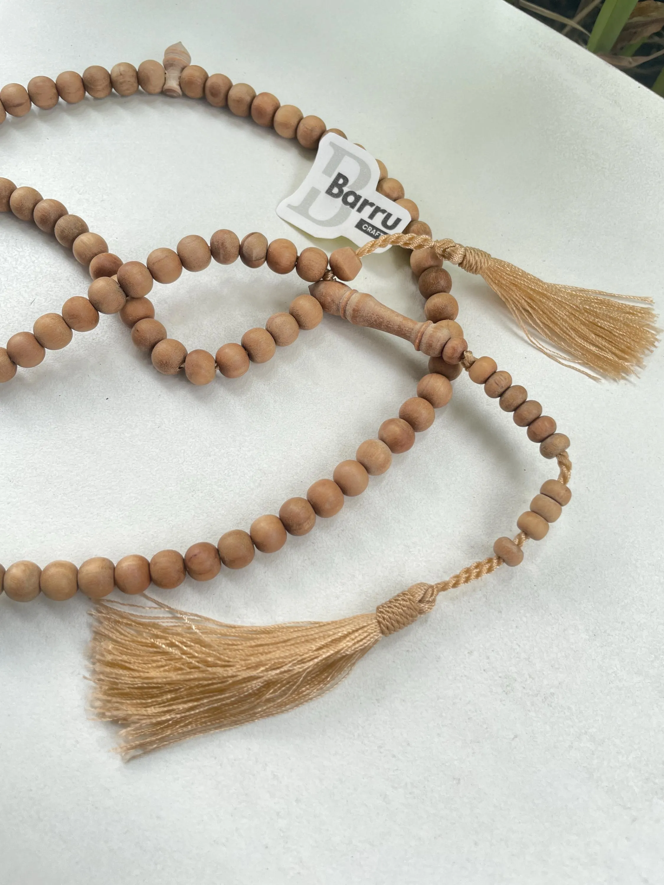 Brown Wood Tasbih, Prayer Beads, Natural Sandal Wood 99 Misbaha - image 2