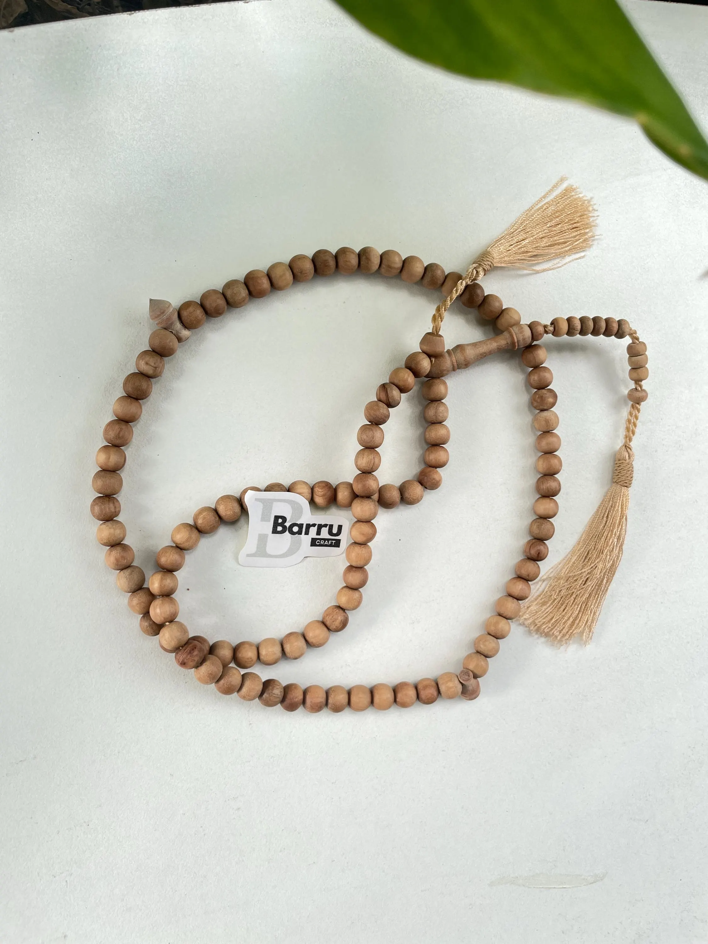 Brown Wood Tasbih, Prayer Beads, Natural Sandal Wood 99 Misbaha - image 3