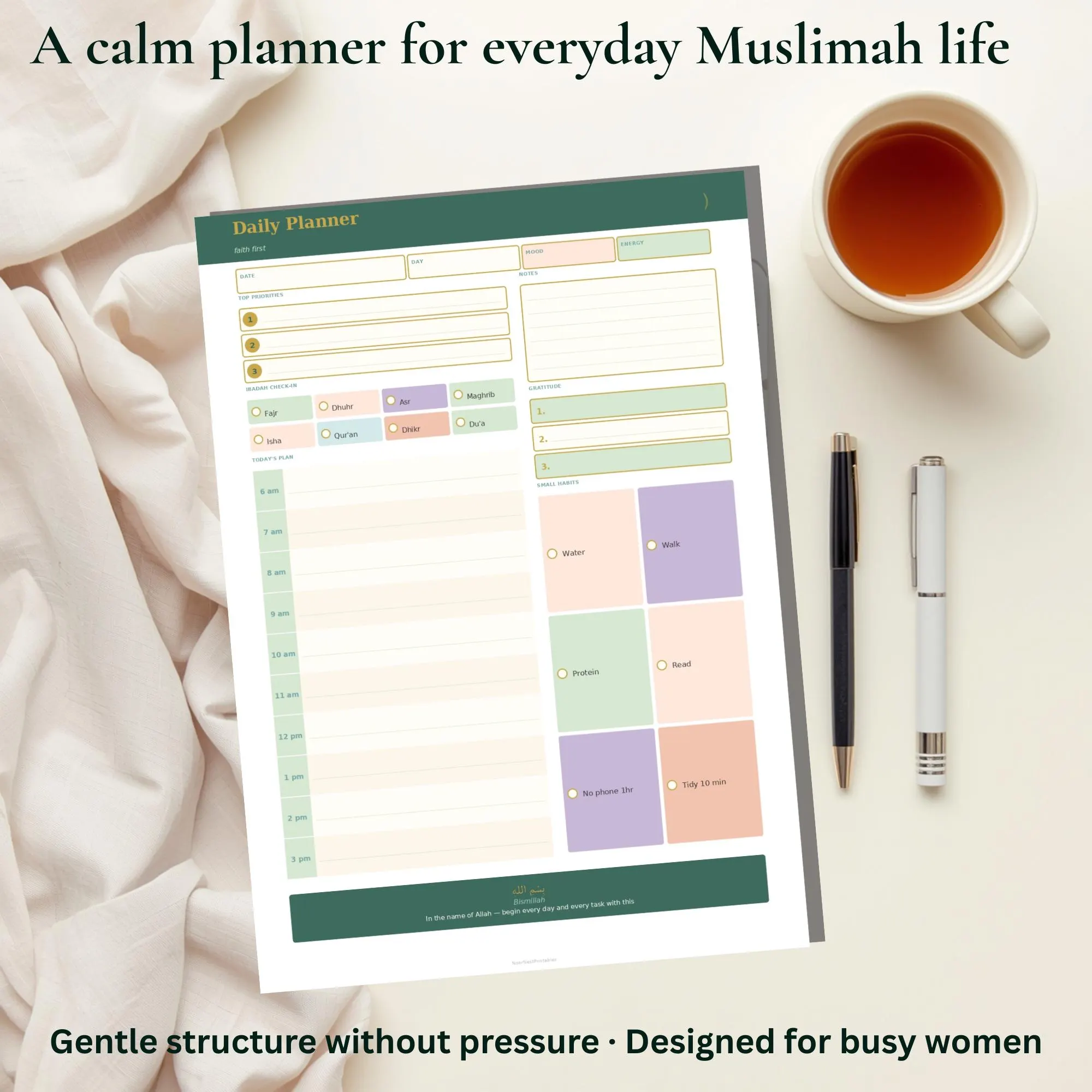 Muslimah Daily Planner | Islamic Habit Tracker (Digital Download) - image 5