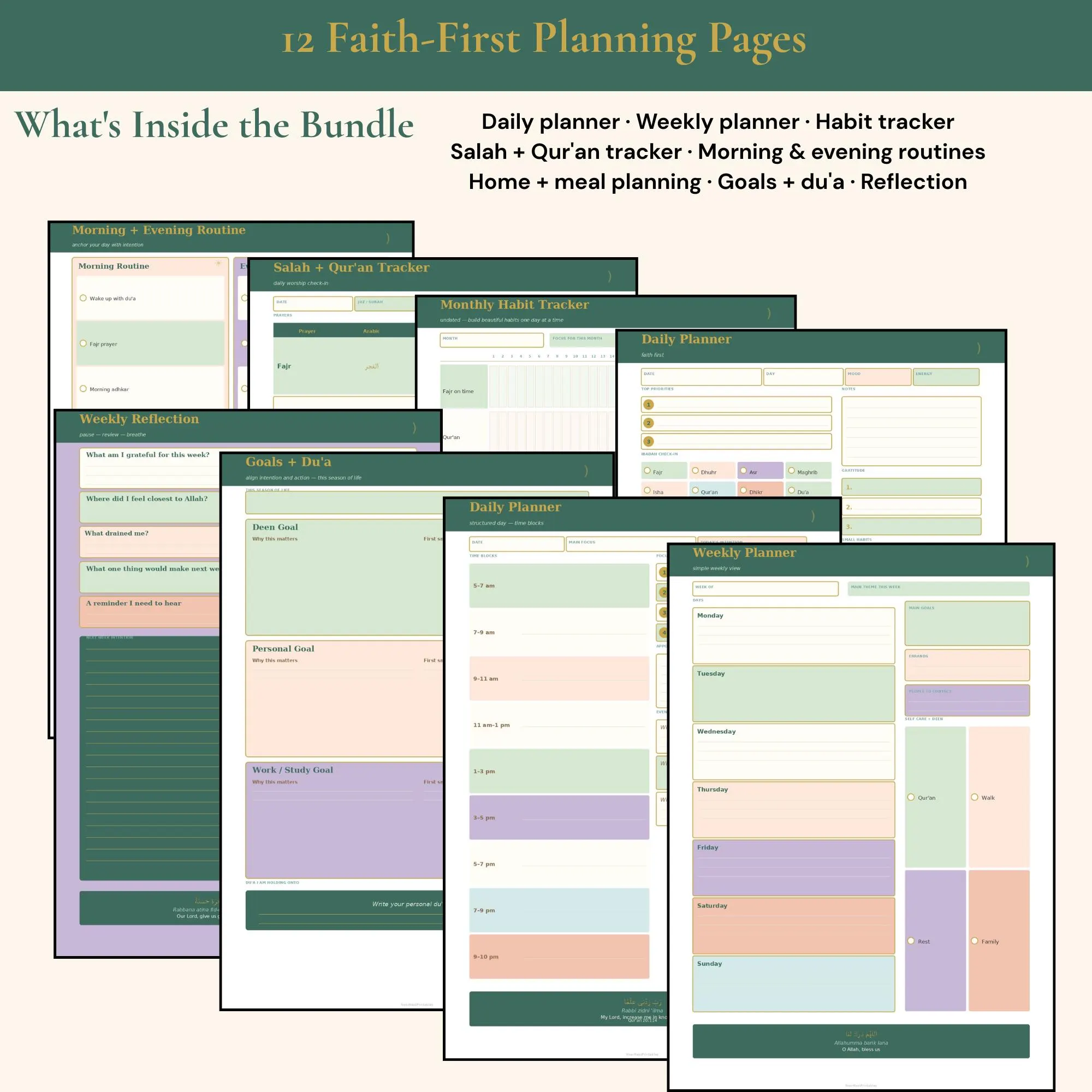 Muslimah Daily Planner | Islamic Habit Tracker (Digital Download) - image 3
