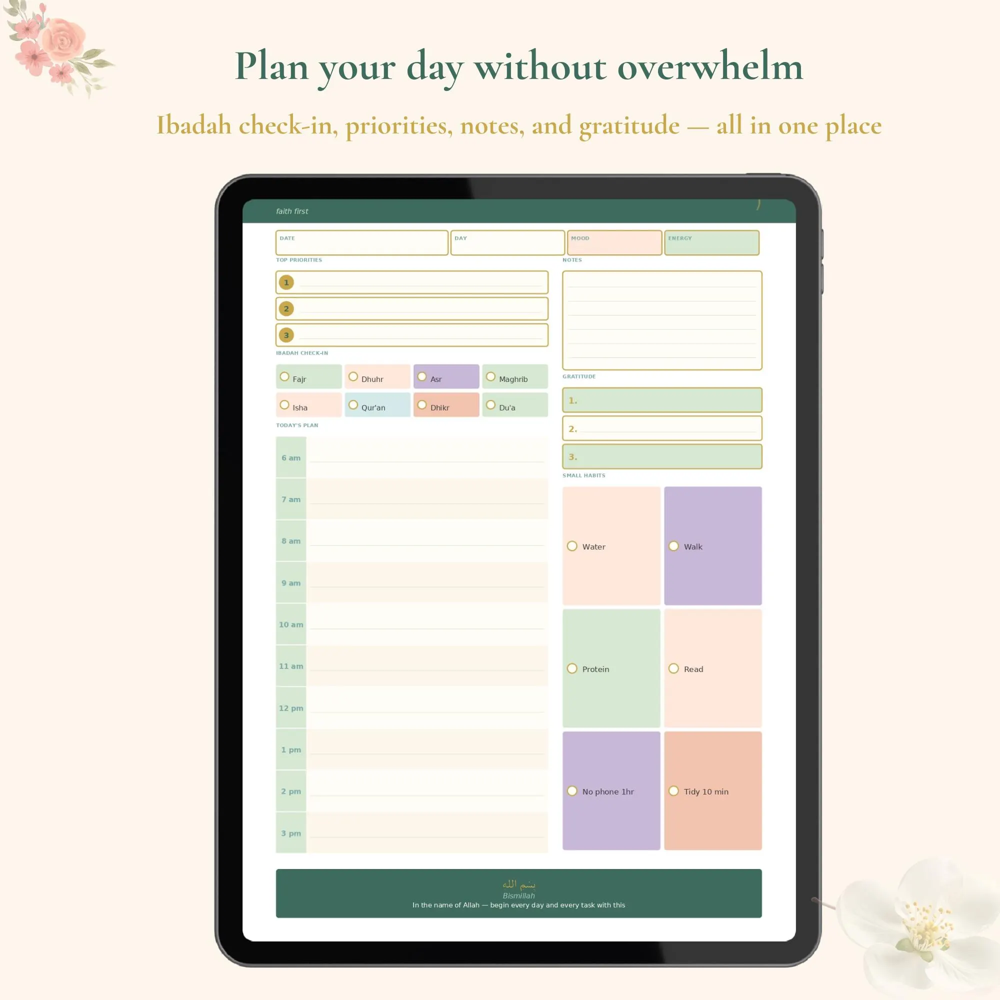 Muslimah Daily Planner | Islamic Habit Tracker (Digital Download) - image 4