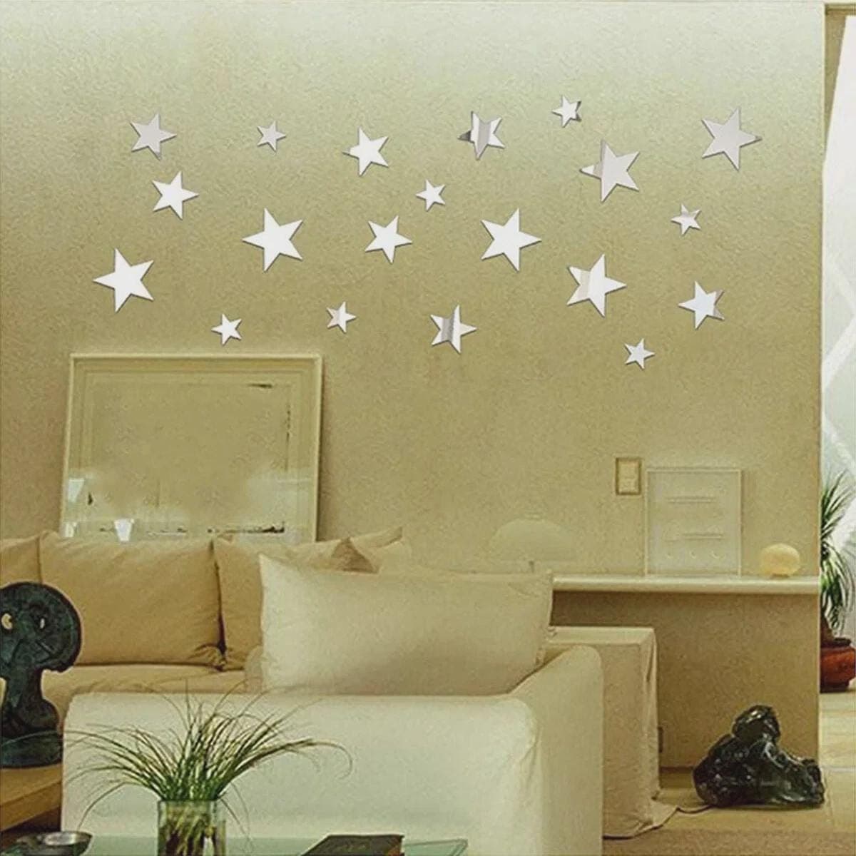 20pcs 3D Mirror Star Wall Stickers, Acrylic Self-Adhesive Decals, Bedroom Nursery Decor - image 4