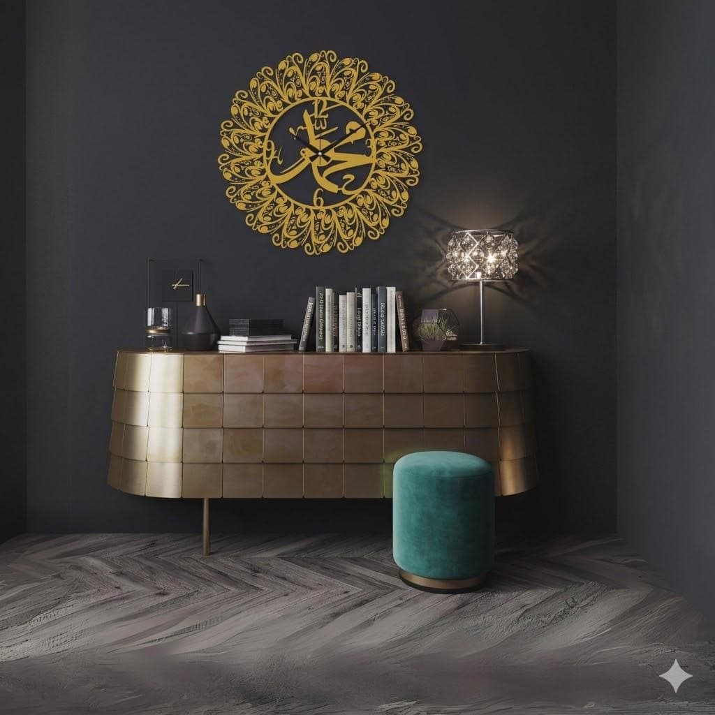 Acrylic Mohammad Islamic Wall Clock: Arabic Numbers, Silent Mechanism, Home Decor - image 3