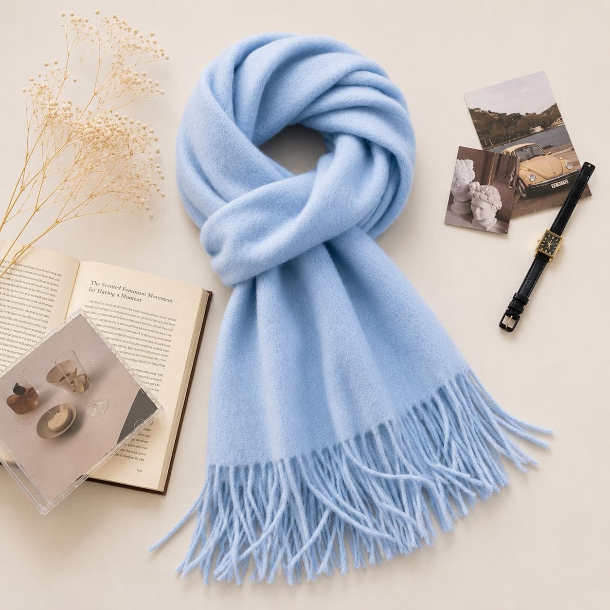 Luxury Wool Scarf Women, Soft Feel Pashmina Shawl Warm Winter Wrap Soft Blanket Scarf, Gift for Her - image 5
