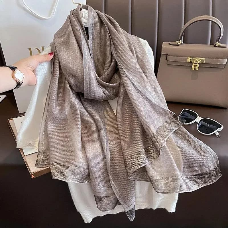 Pink Silk Wool Scarf Women, Luxury Shimmer Shawl Wrap, Soft Winter Pashmina, Elegant  Gift for Her - image 5