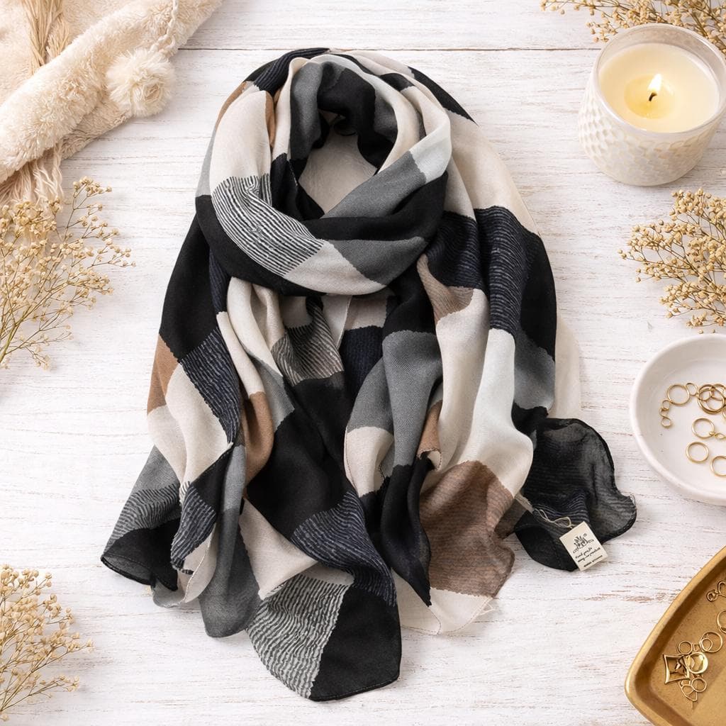 Plaid Cotton Hijab Scarf, Soft Pashmina Shawl Wrap, Lightweight Headscarf, Modest Fashion Everyday Gift - image 3
