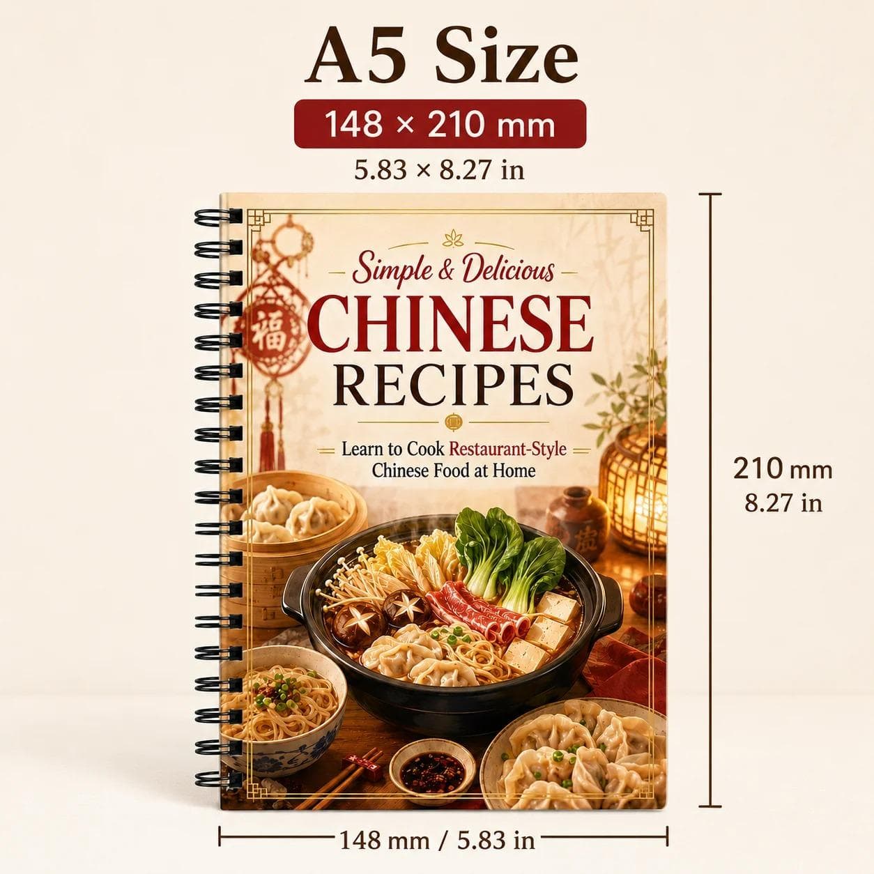 Simple Chinese Recipes A5 Spiral Book, Dumplings, Noodles, Hot Pot Guide - image 4