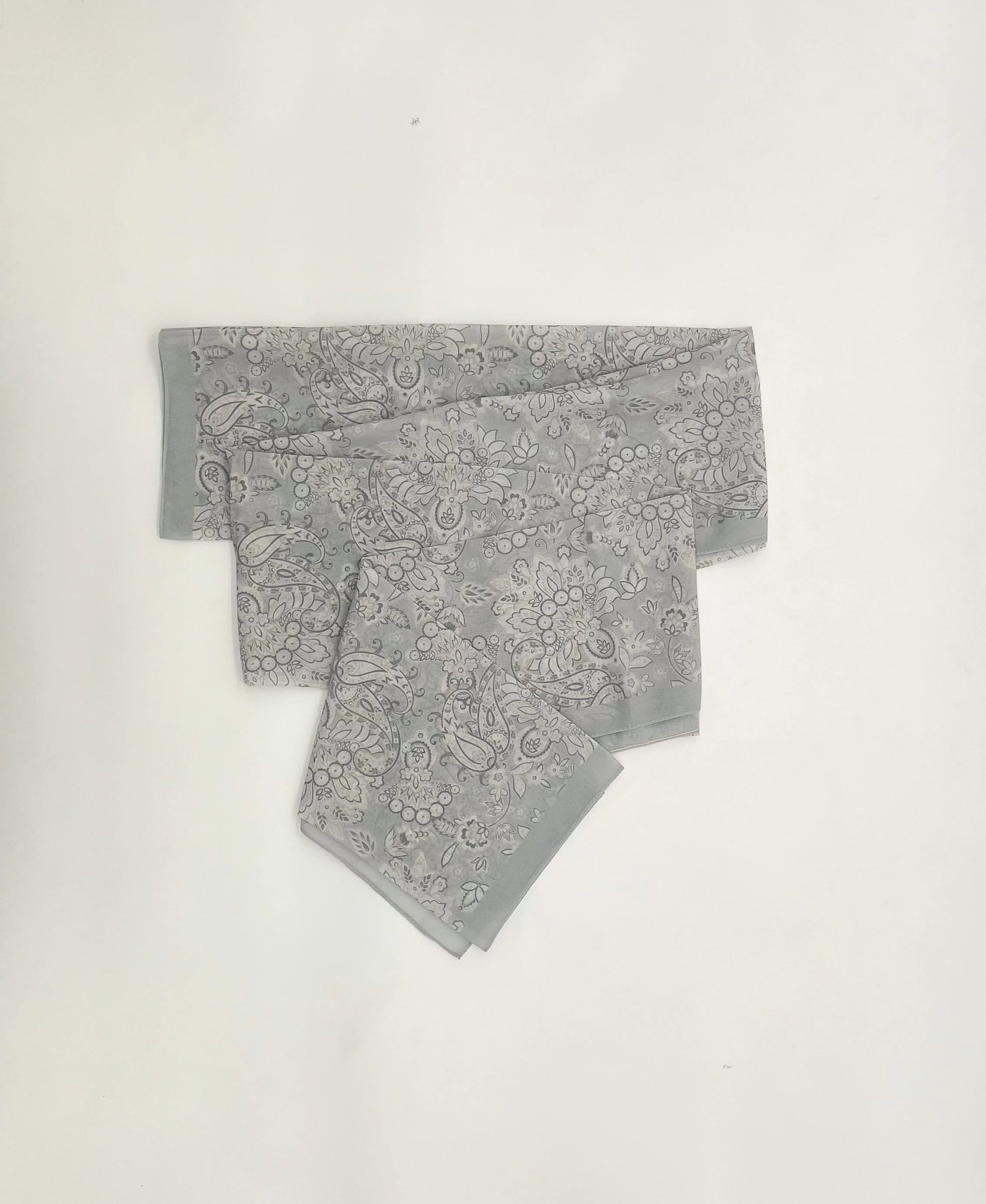 Grey Wild Flower Soft Pashmina Hijab Scarf | Lightweight Warm Wrap | Modest Fashion Headscarf - image 3