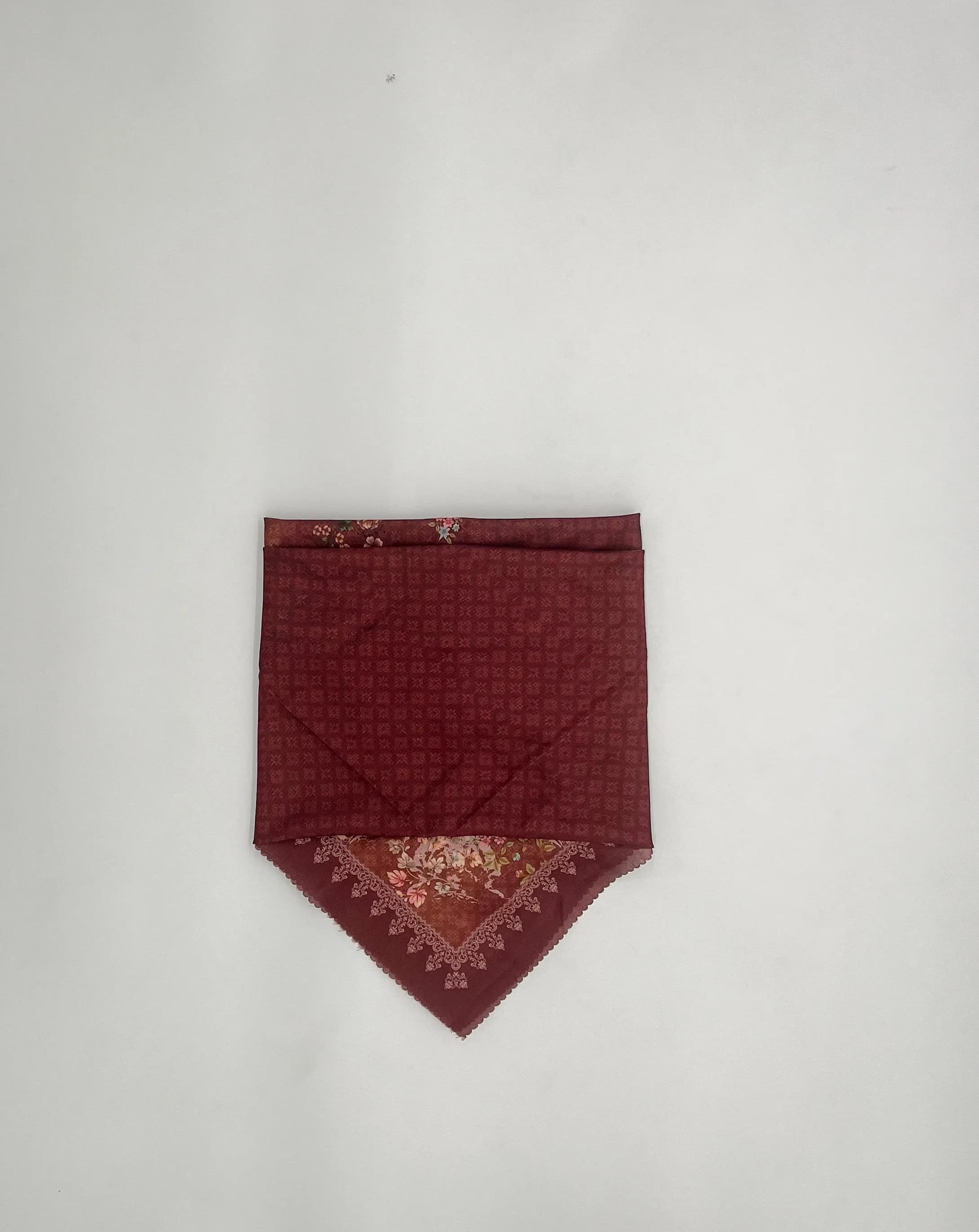 Brown Floral Stella Hijab Scarf | Lightweight Warm Wrap | Modest Fashion Headscarf | Printed Square Scarf - image 3