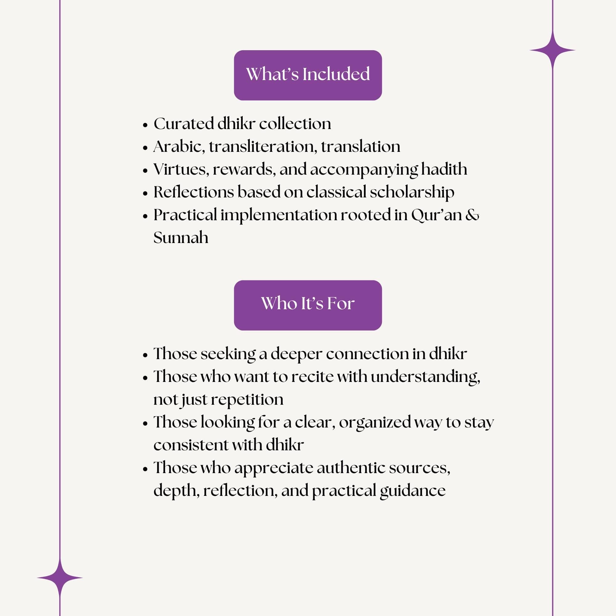 Dhikr Guide Printable PDF, Remembrances from Quran and Sunnah, Islamic Dhikr Book, Authentic Adhkar with Meanings Virtues, Treasury Guide - image 4