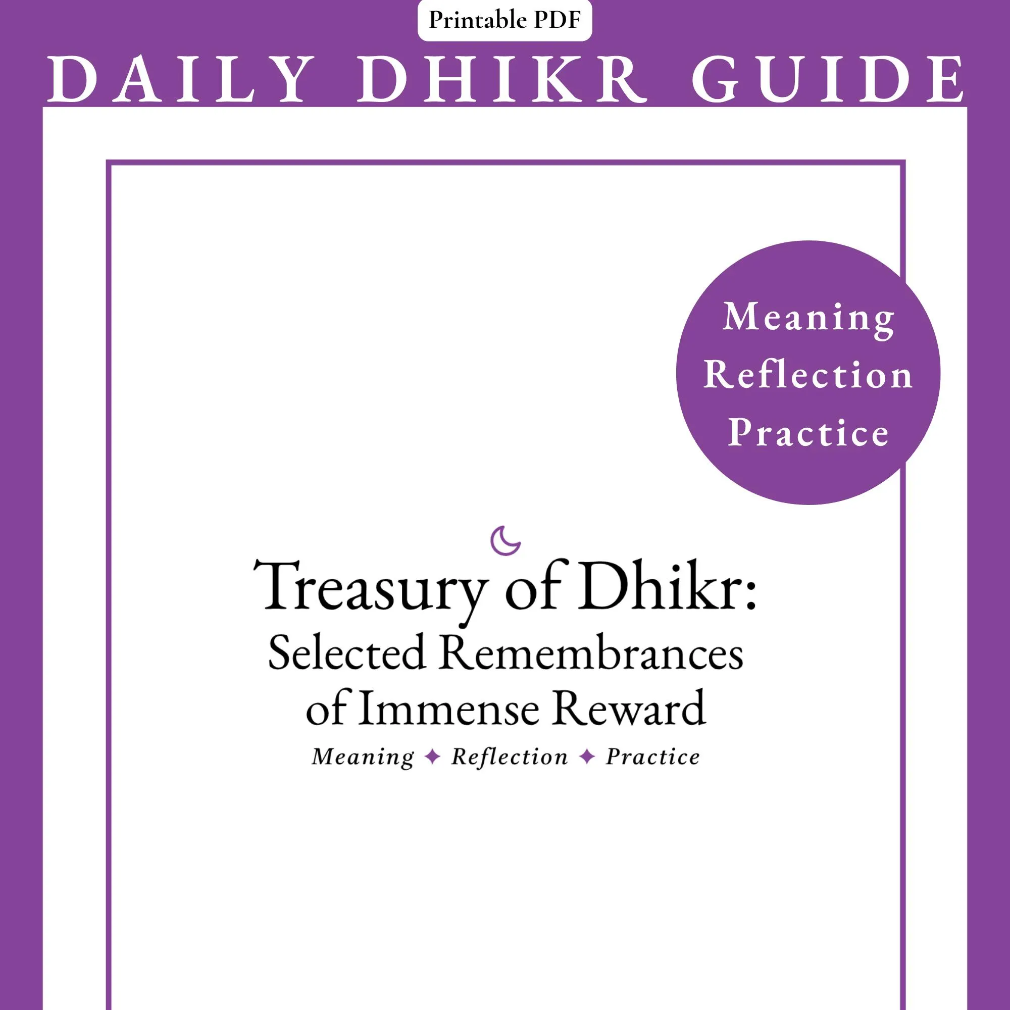 Dhikr Guide Printable PDF, Daily Remembrance Guide, Dua Reflection Journal, Quran & Hadith Based, Spiritual Planner, Muslim Self Improvement