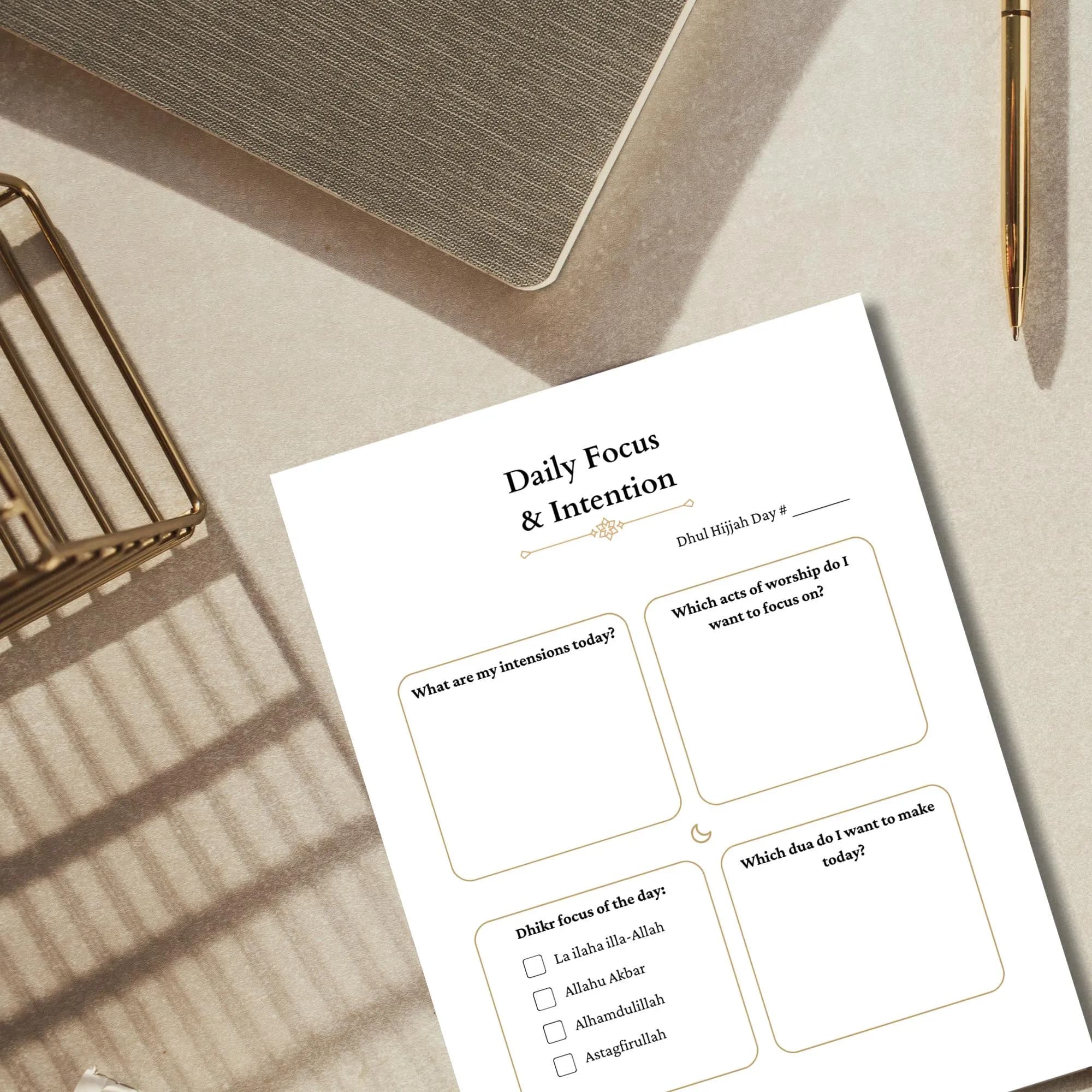 Dhul Hijjah Planner | 10 Day Islamic Worship Planner | Day of Arafah & Eid al-Adha Printable | Muslim Dhikr and Ibadah Planner PDF - image 5