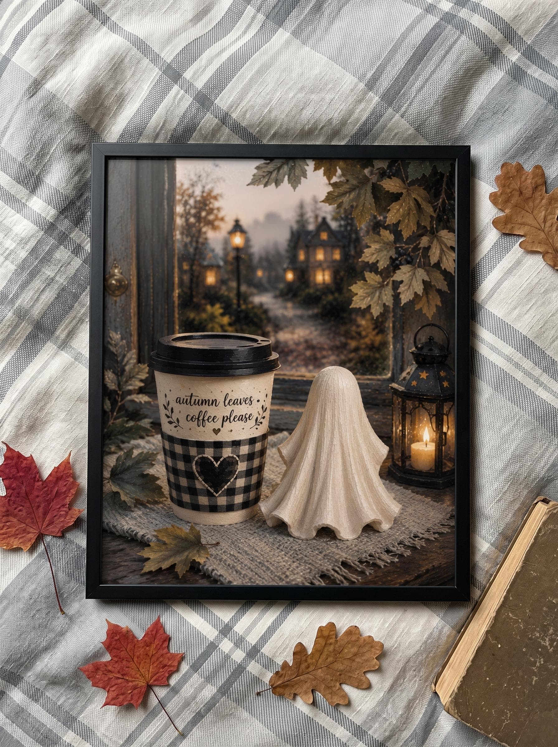 Dark Moody Ghost Portrait Print, Gothic Autumn Wall Decor (Digital Download)