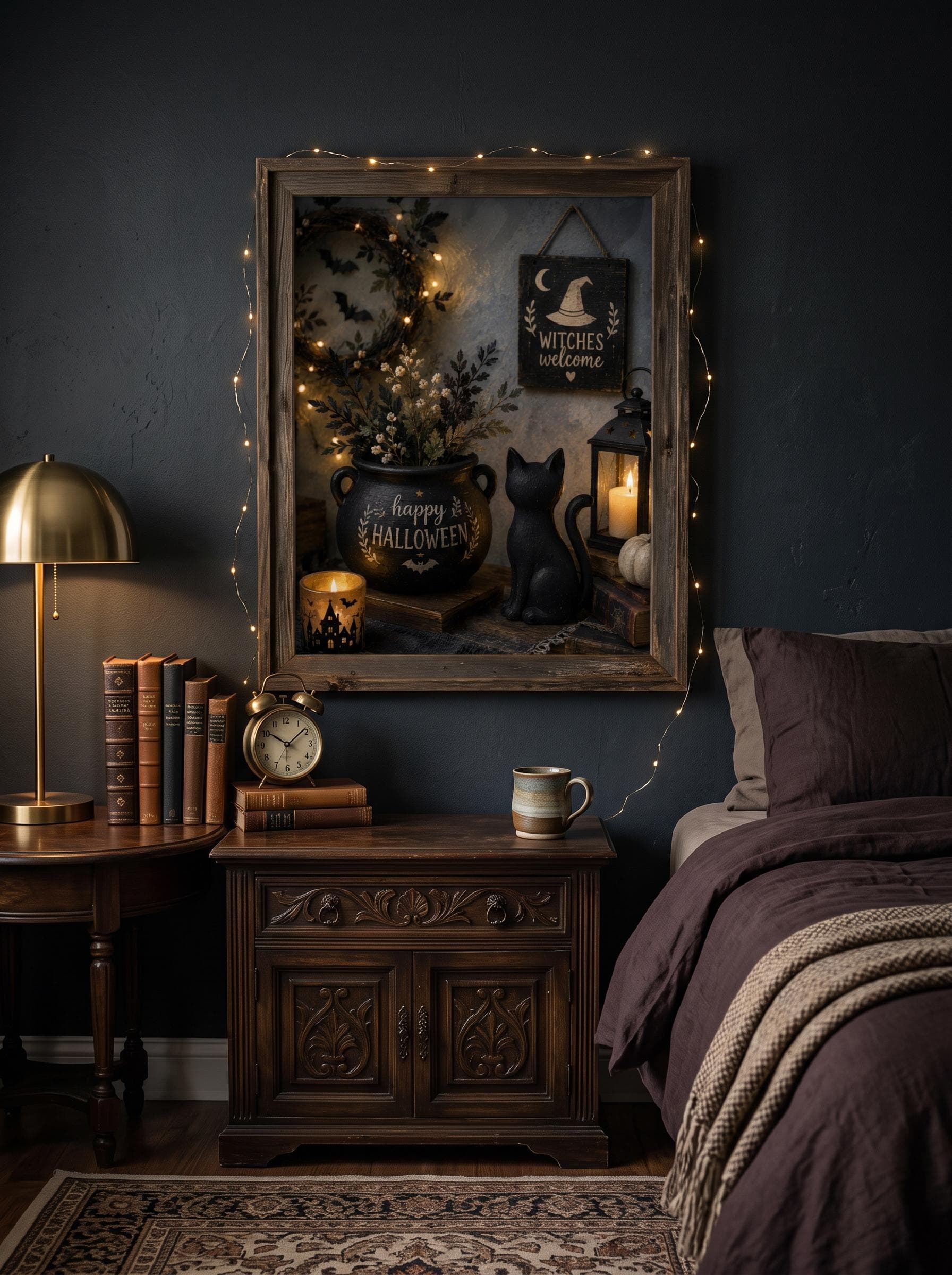 Dark Moody Ghost Portrait Print, Gothic Autumn Wall Decor (Digital Download)