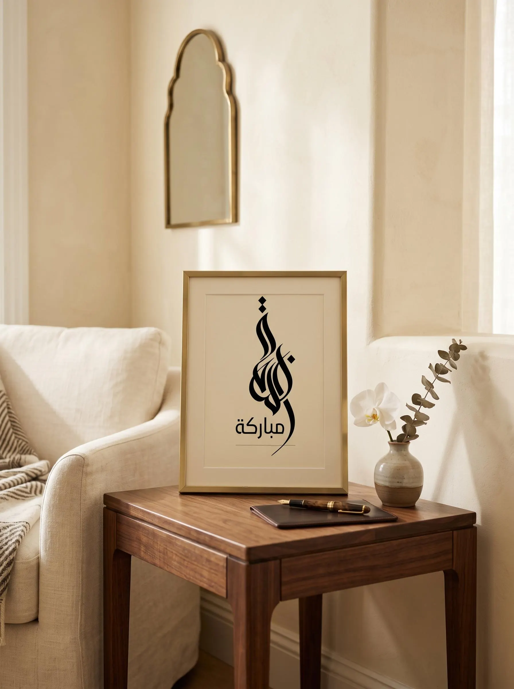 Eid Mubarak Arabic Calligraphy Wall Art, Blessed Life Islamic Print, Muslim Home Decor, Minimalist room art, Instant Download PNG PDF - image 4