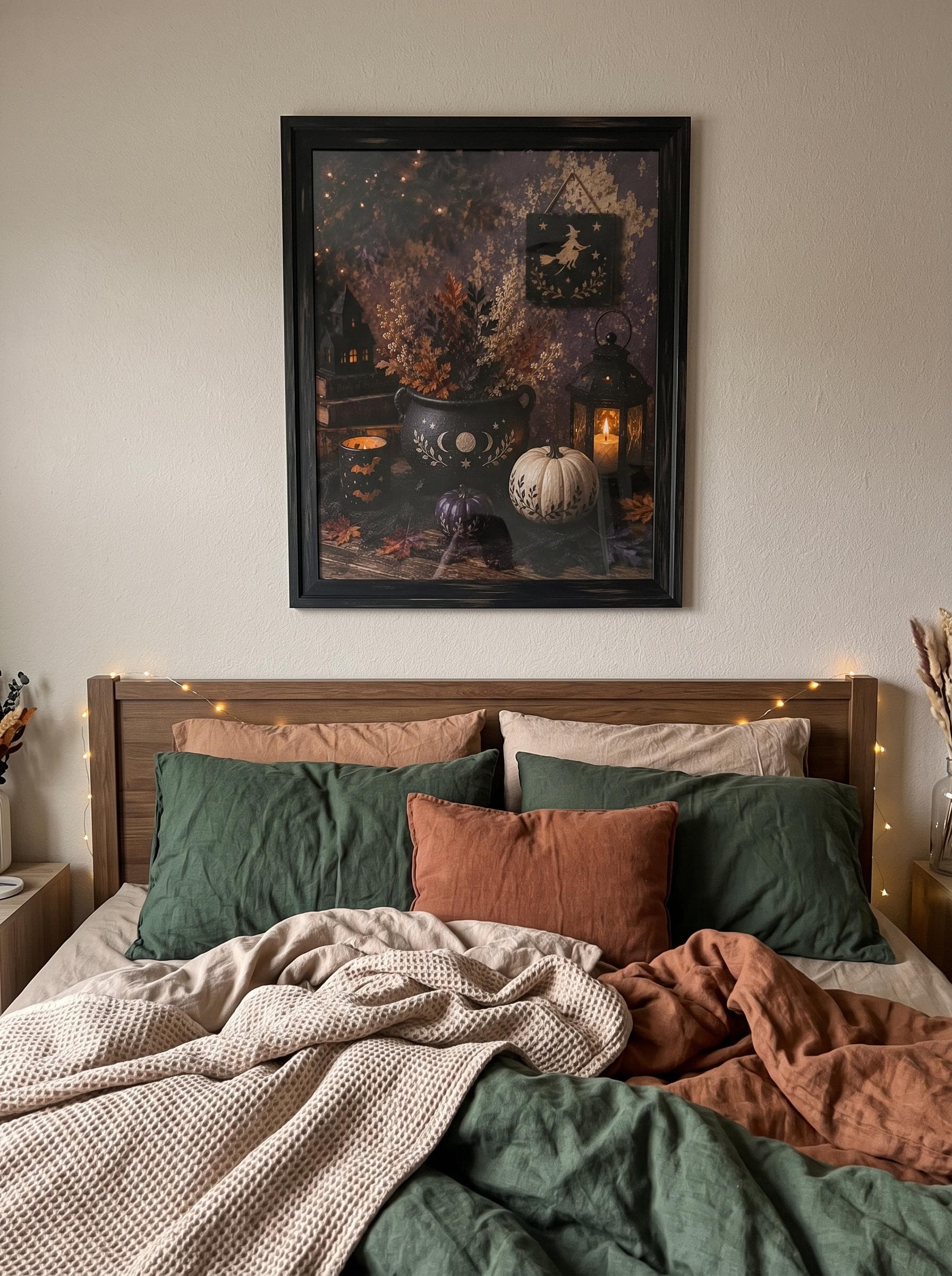 Witchy Halloween Cauldron Print, Moon Phase Book Of Shadows Wall Decor, Dark Cottagecore Home Art - image 4