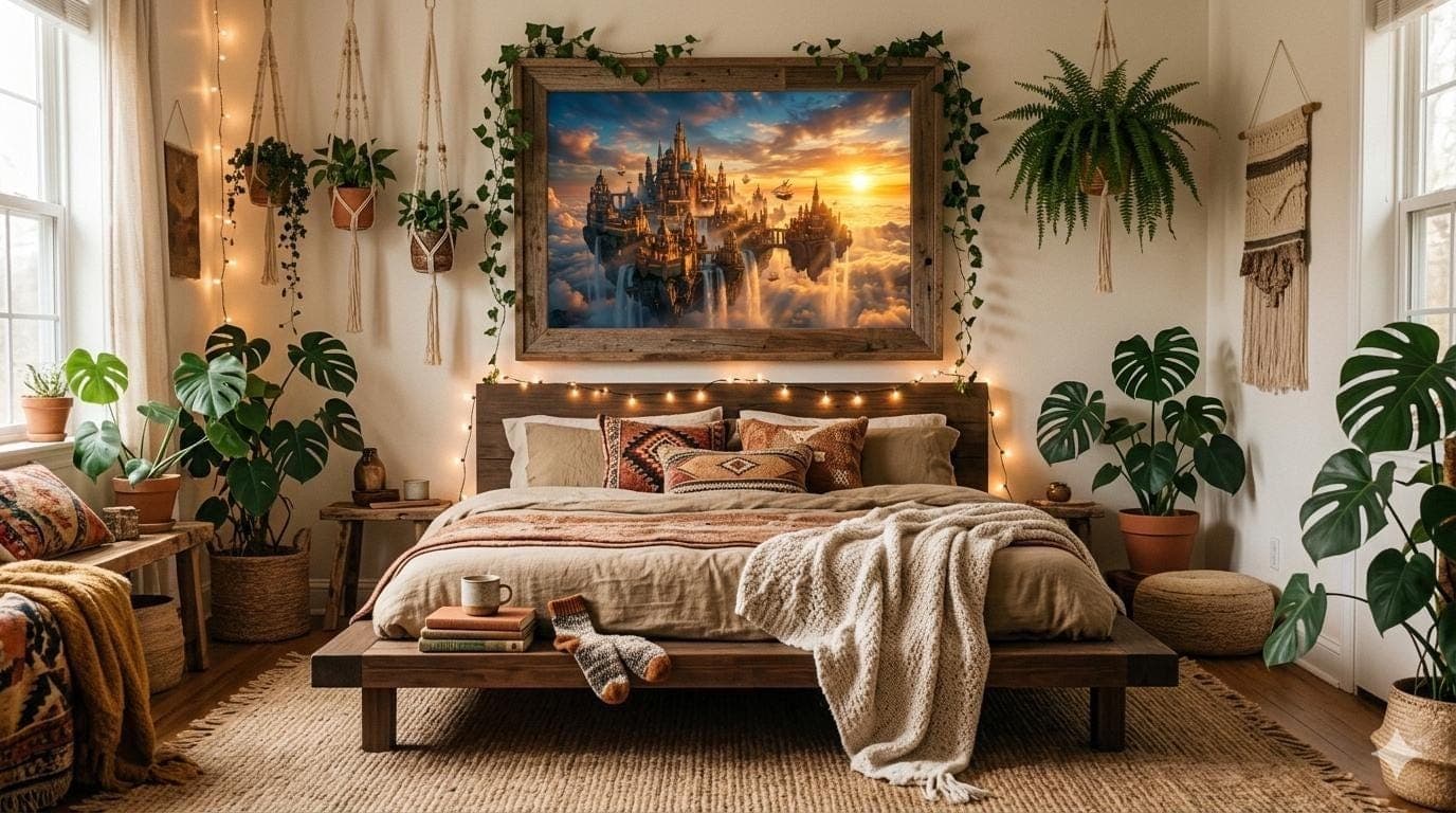 Floating Fantasy City Wall Art Printable | Magical Sky Kingdom Poster - image 2
