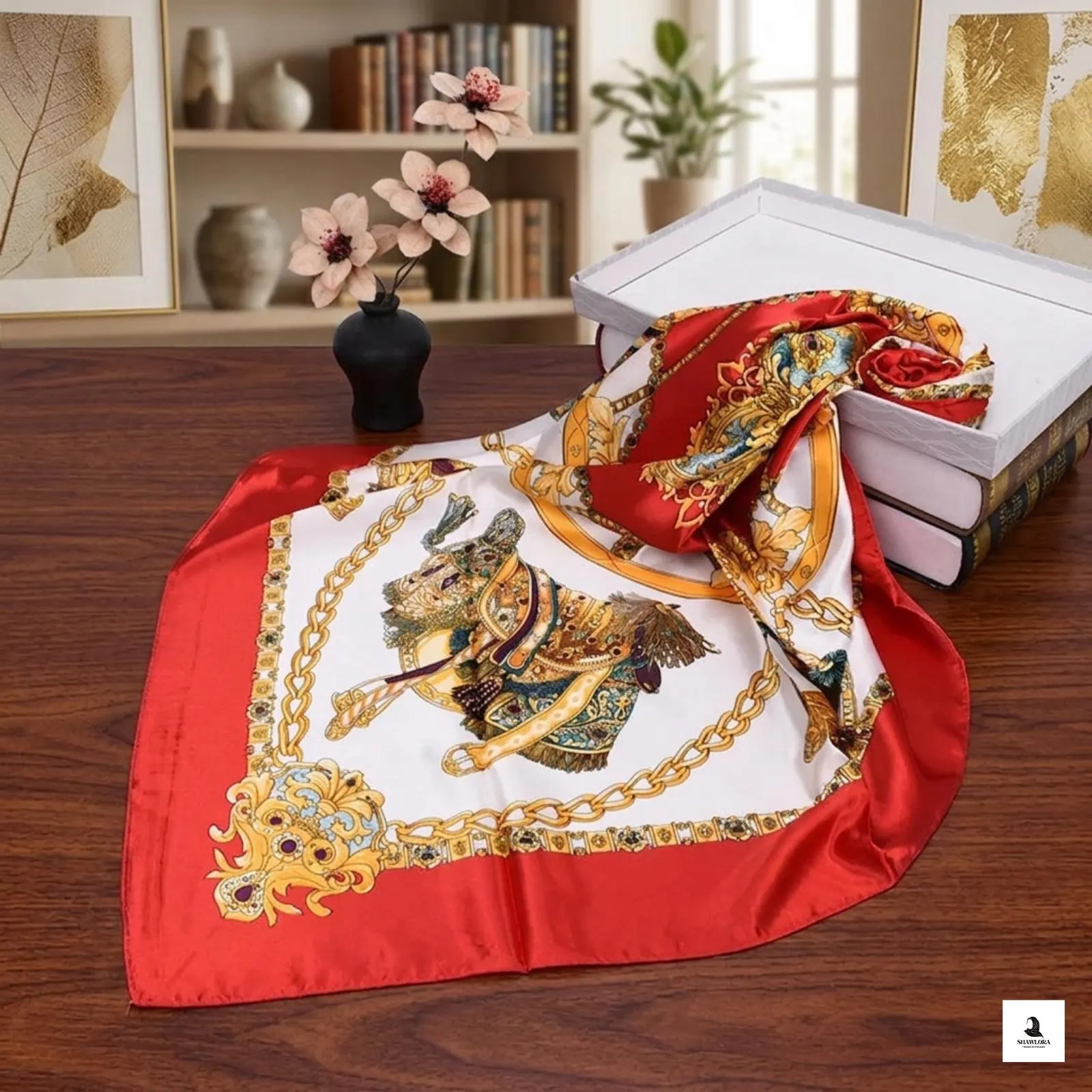 Soft satin hijab scarf stylish neckerchief wrap