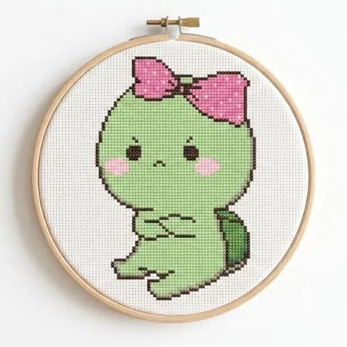 Kawaii Turtle Cross Stitch Pattern, Animal Embroidery PDF, Beginner Nursery Chart (Digital Download)