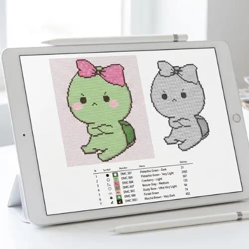 Kawaii Turtle Cross Stitch Pattern, Animal Embroidery PDF, Beginner Nursery Chart (Digital Download) - image 4