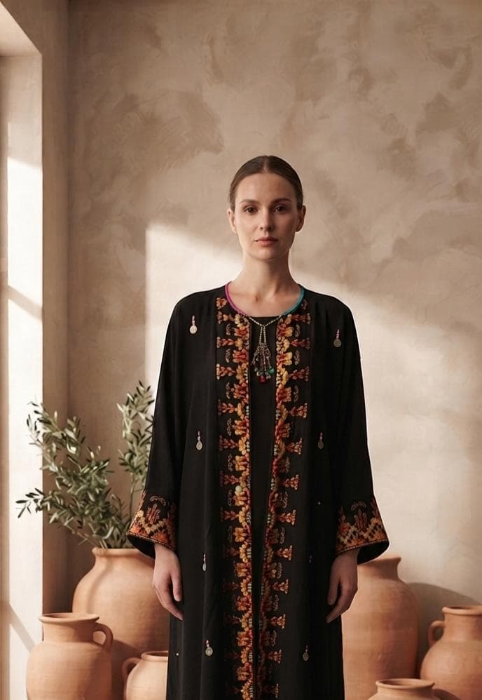 Siwa Style Cardigan | Handmade Tatreez Kaftan | Boho Festival Outfit - image 4