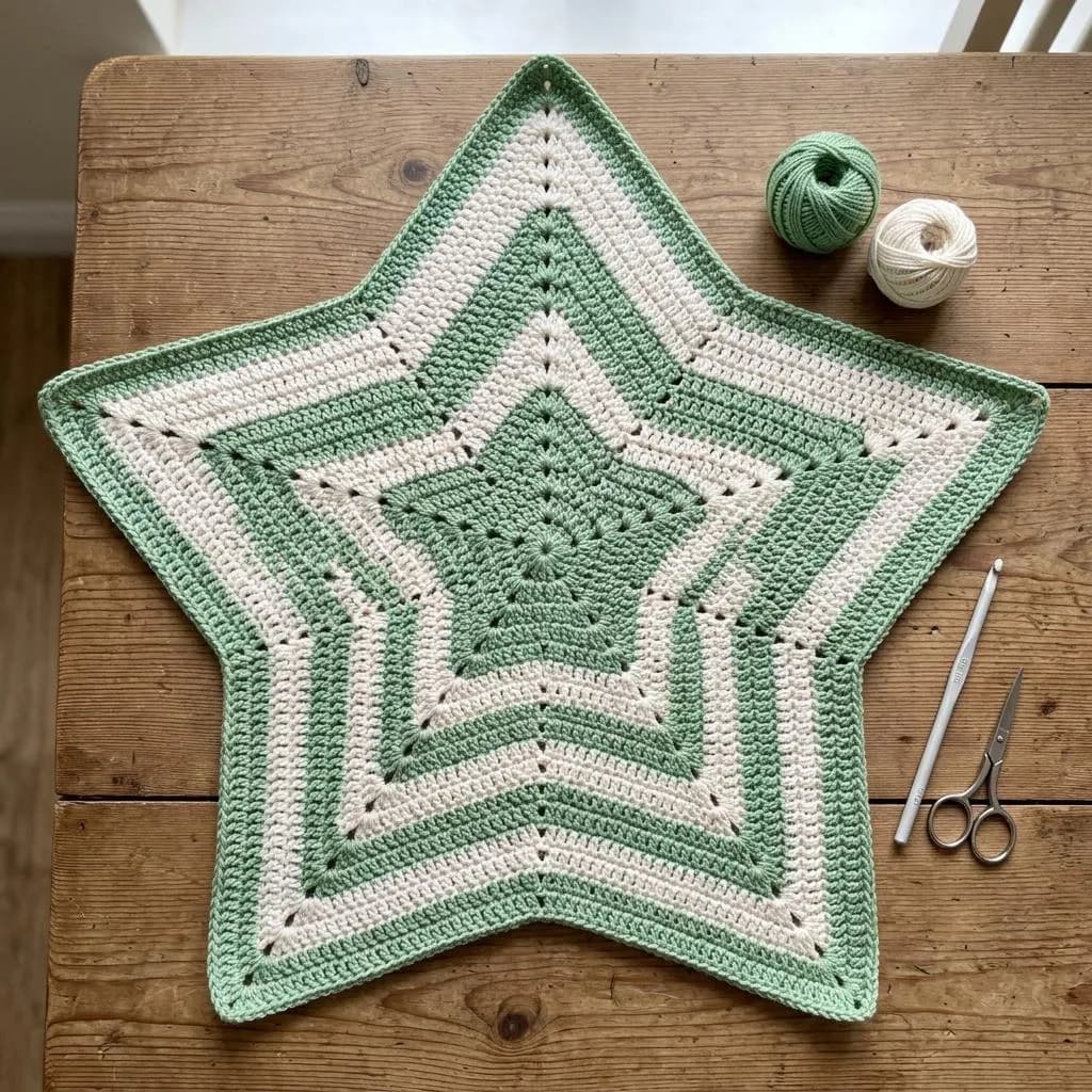 Star Blanket Crochet Pattern PDF, Crochet Baby Blanket Pattern, Five Point Afghan, Striped Throw Blanket, Easy Crochet PDF