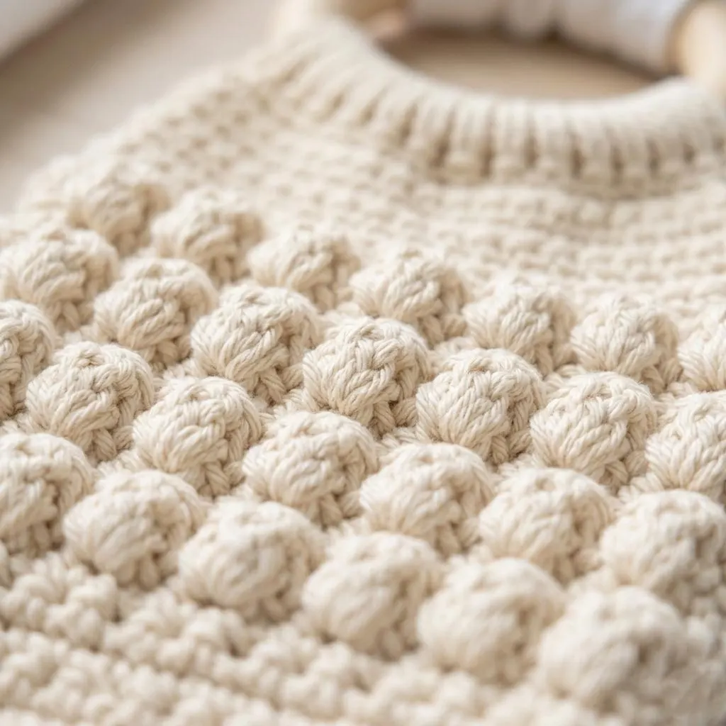 Crocheted Cotton Kitchen Towel Holder with Wooden Rings, Textured Hanging Towel Hanger - image 5