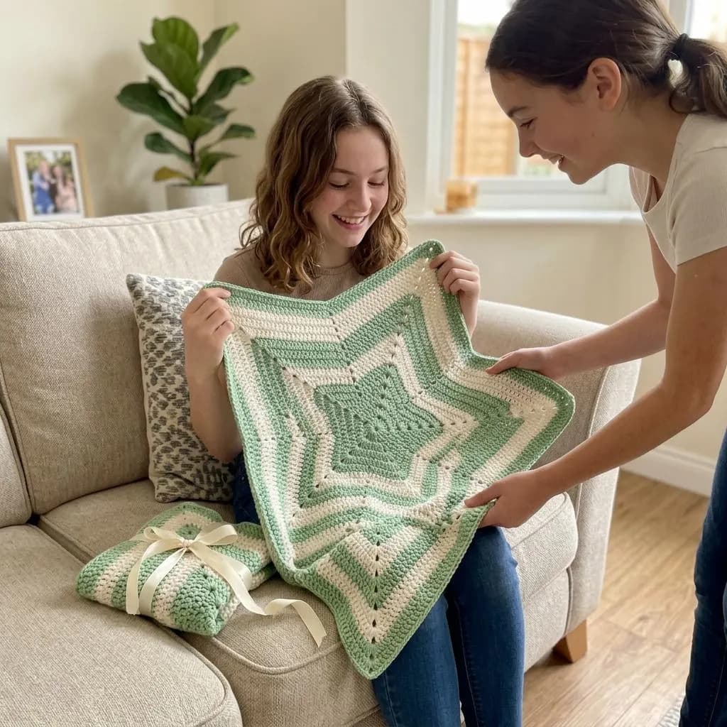 Star Blanket Crochet Pattern PDF, Crochet Baby Blanket Pattern, Five Point Afghan, Striped Throw Blanket, Easy Crochet PDF - image 5