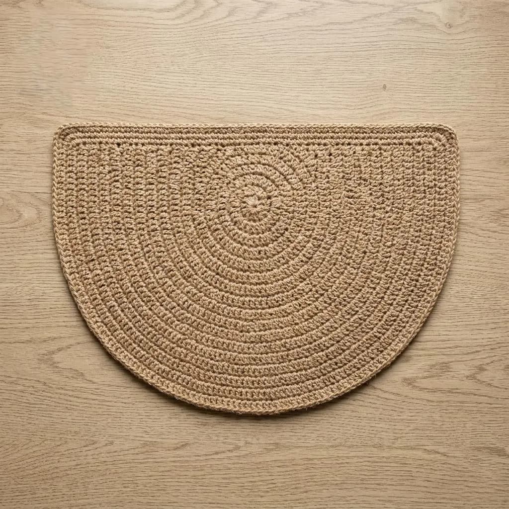 Half Moon Crochet Rug, Semi Circle Crochet Mat, Thick Rope Crochet Rug, Eco Friendly Crochet Rug, Entryway Mat Pattern handmade Rug - image 3