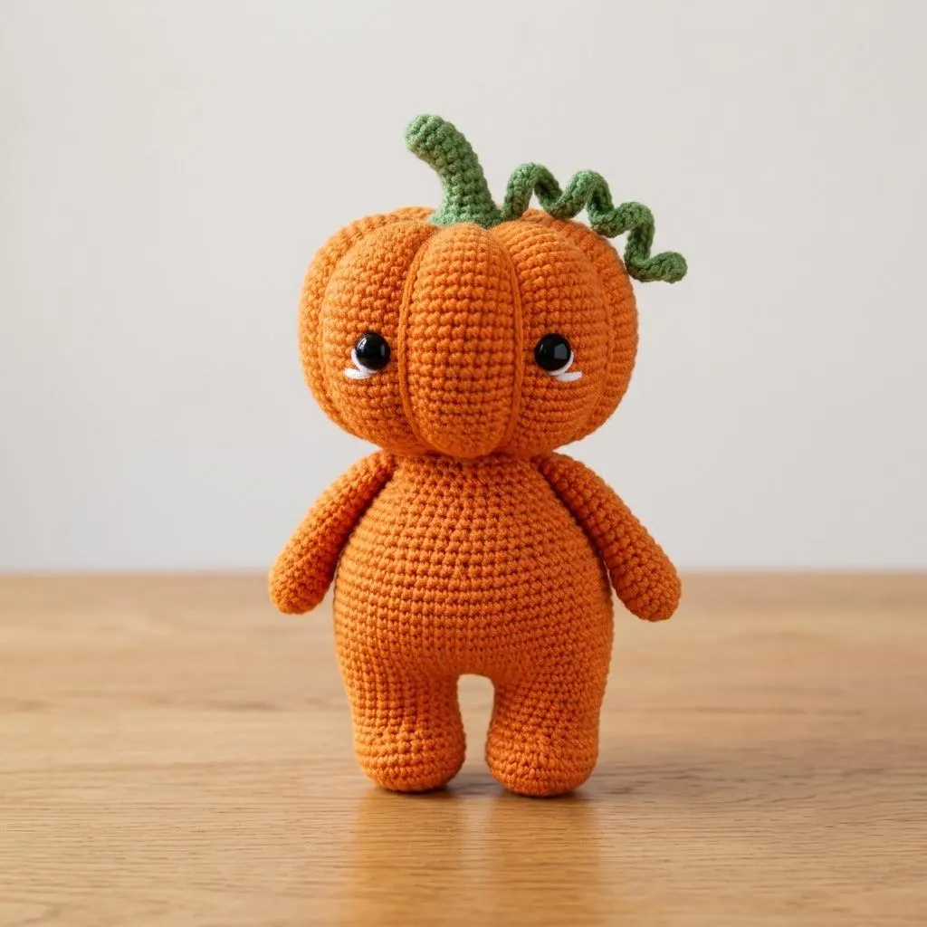 Crochet Pumpkin Pattern PDF, Pumpkin Pattern, Halloween Plush Crochet, Cute Fall Decor, Beginner Toy Pattern
