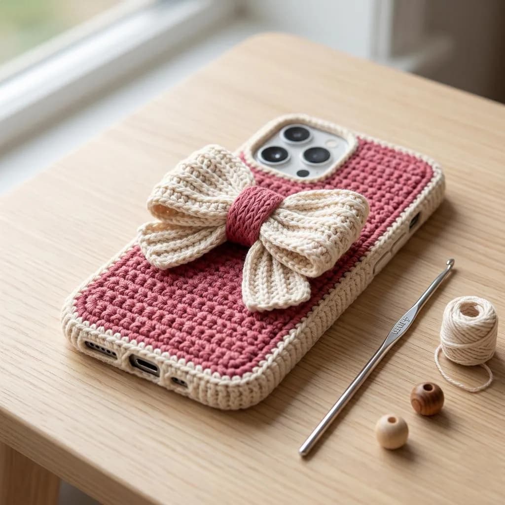 Aesthetic Phone Case Yarn, Knit Style Phone Cover, Crochet iPhone Case Cute, Textured Knit Style Case, Gift for Her, Cozy iPhone Sleeve