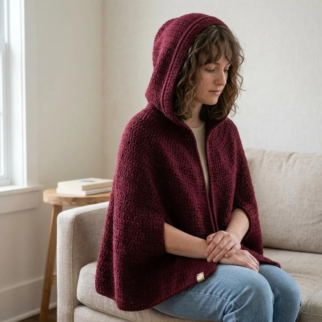 Crochet Hooded Cloak Pattern PDF, Easy Crochet Cape Pattern, Hooded Crochet Cape, Fantasy Cloak, Medieval Cape, Beginner Crochet Pattern