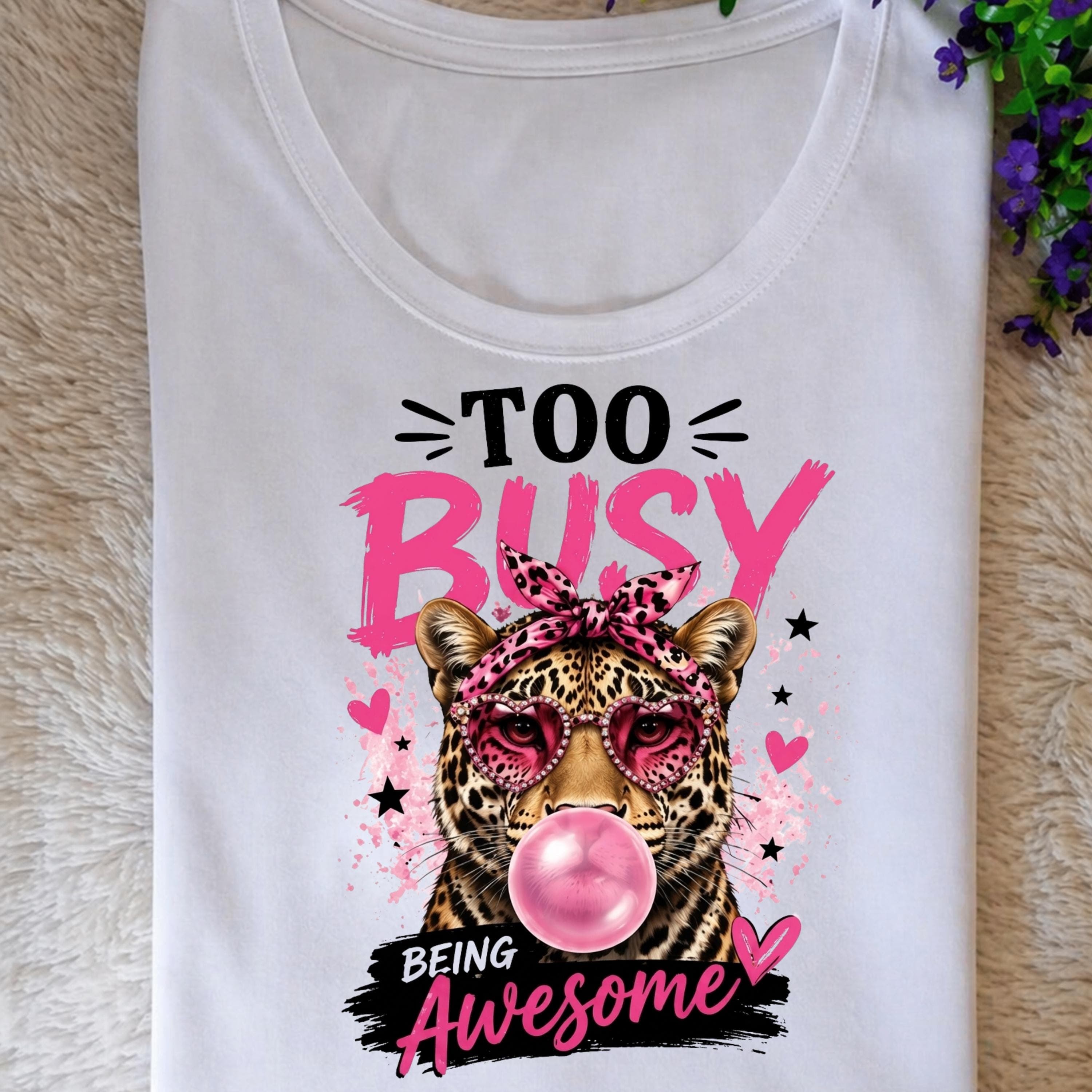 Leopard PNG, Too Busy Being, Sassy Animal Sublimation Design (Digital Download) - image 4