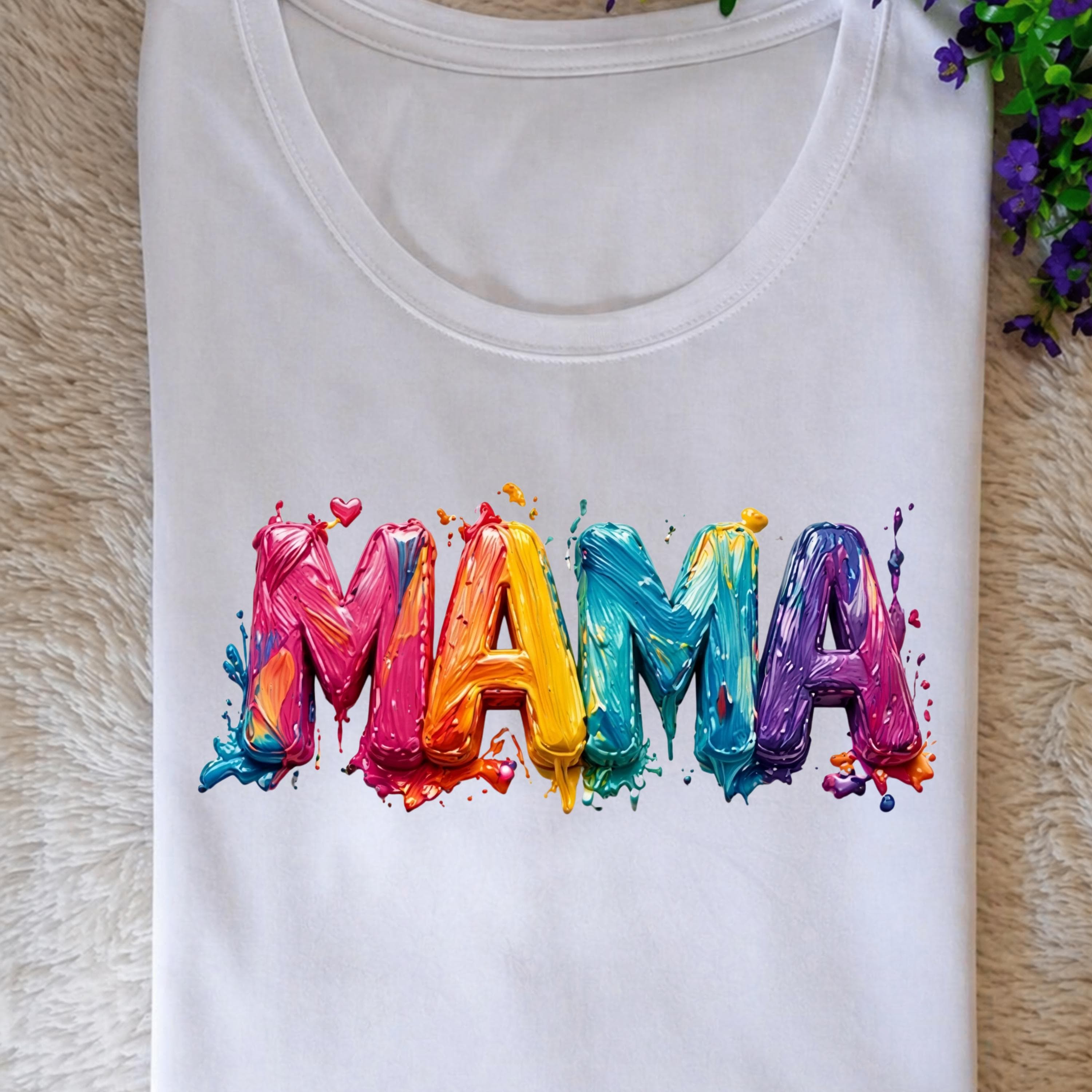 Mama 3D Paint Design PNG | Colorful Brush Stroke Typography (Digital Download) - image 5