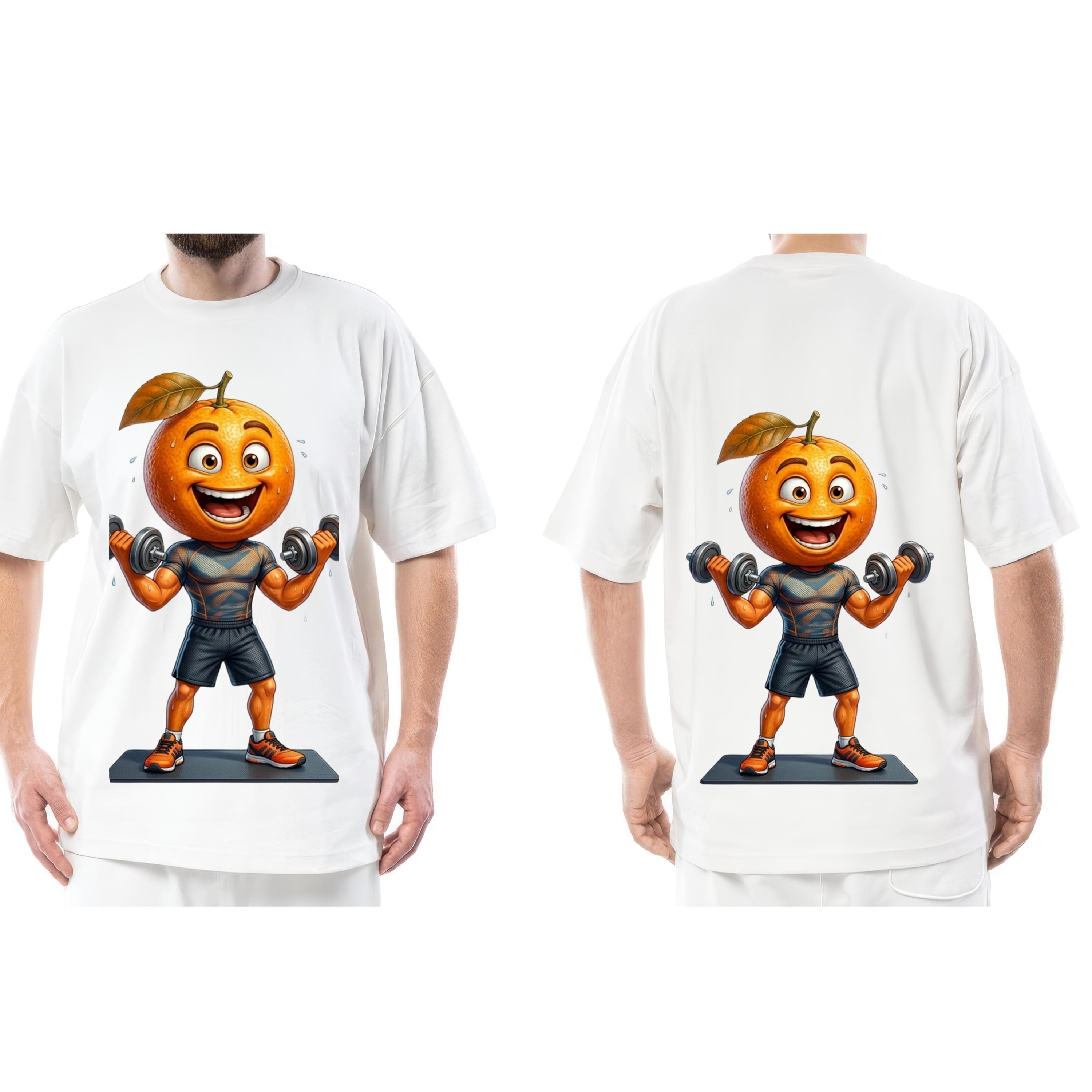 Funny Orange Workout PNG, Kawaii Fitness Fruit, Gym Character Sublimation Design (Digital Download) - image 5