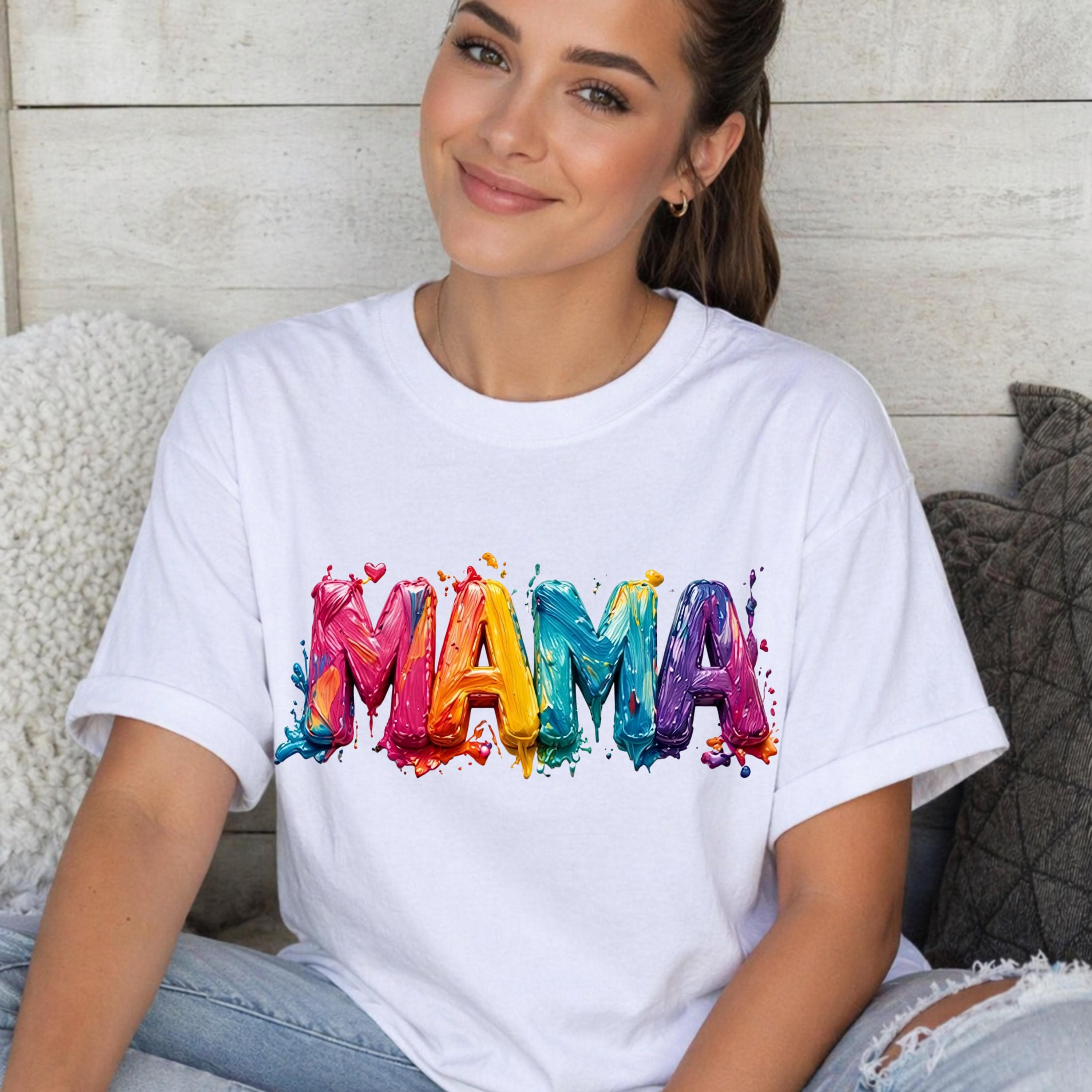 Mama 3D Paint Design PNG | Colorful Brush Stroke Typography (Digital Download) - image 4