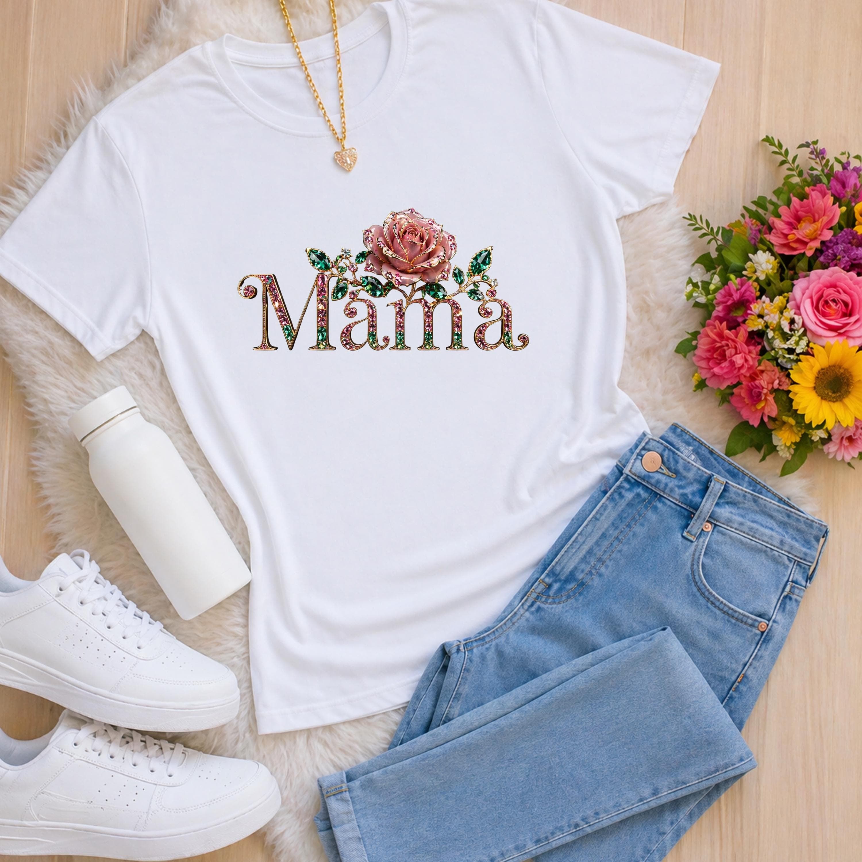 Mama Jewelry Design PNG: Sparkling Rose Clipart (Digital Download) - image 4