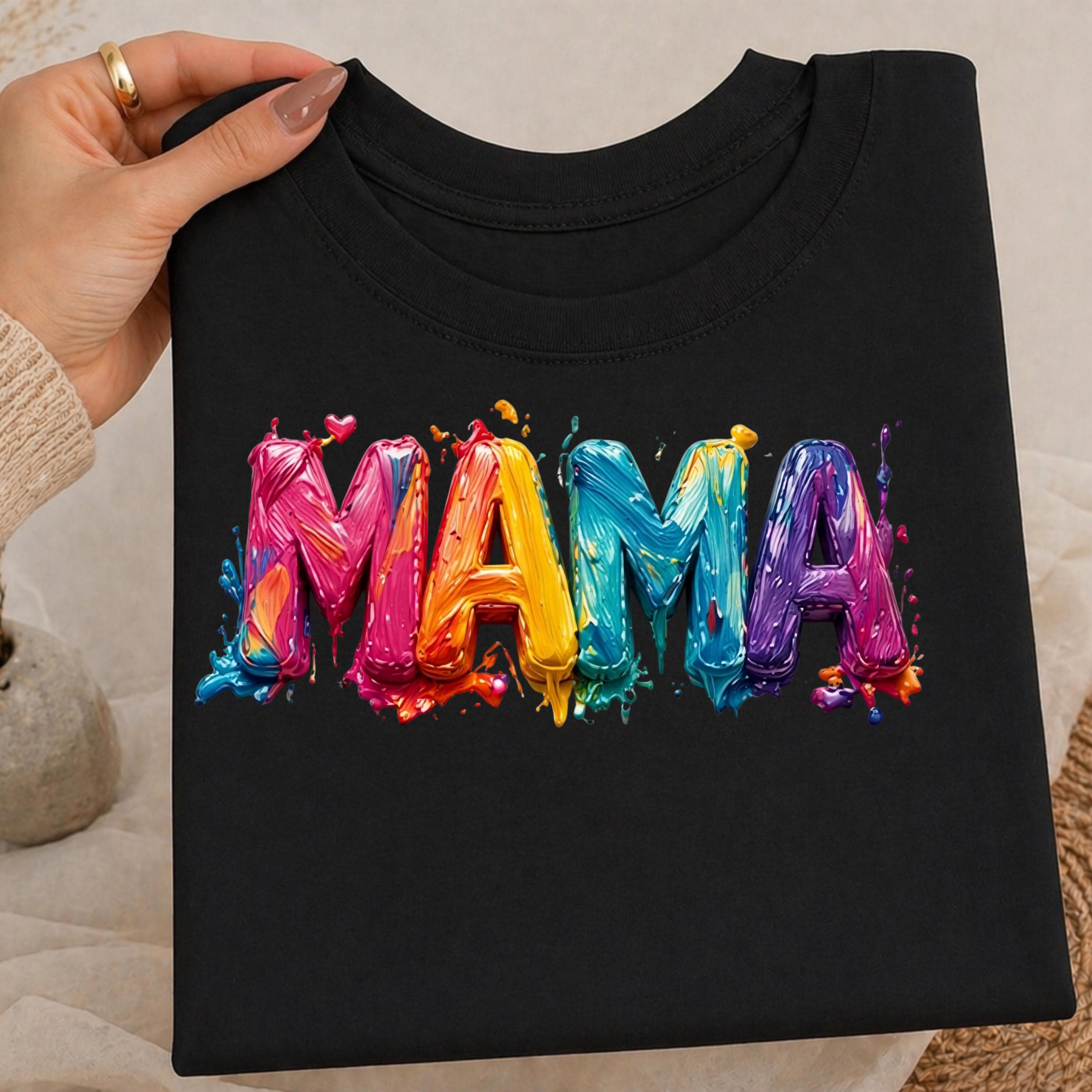 Mama 3D Paint Design PNG | Colorful Brush Stroke Typography (Digital Download) - image 3