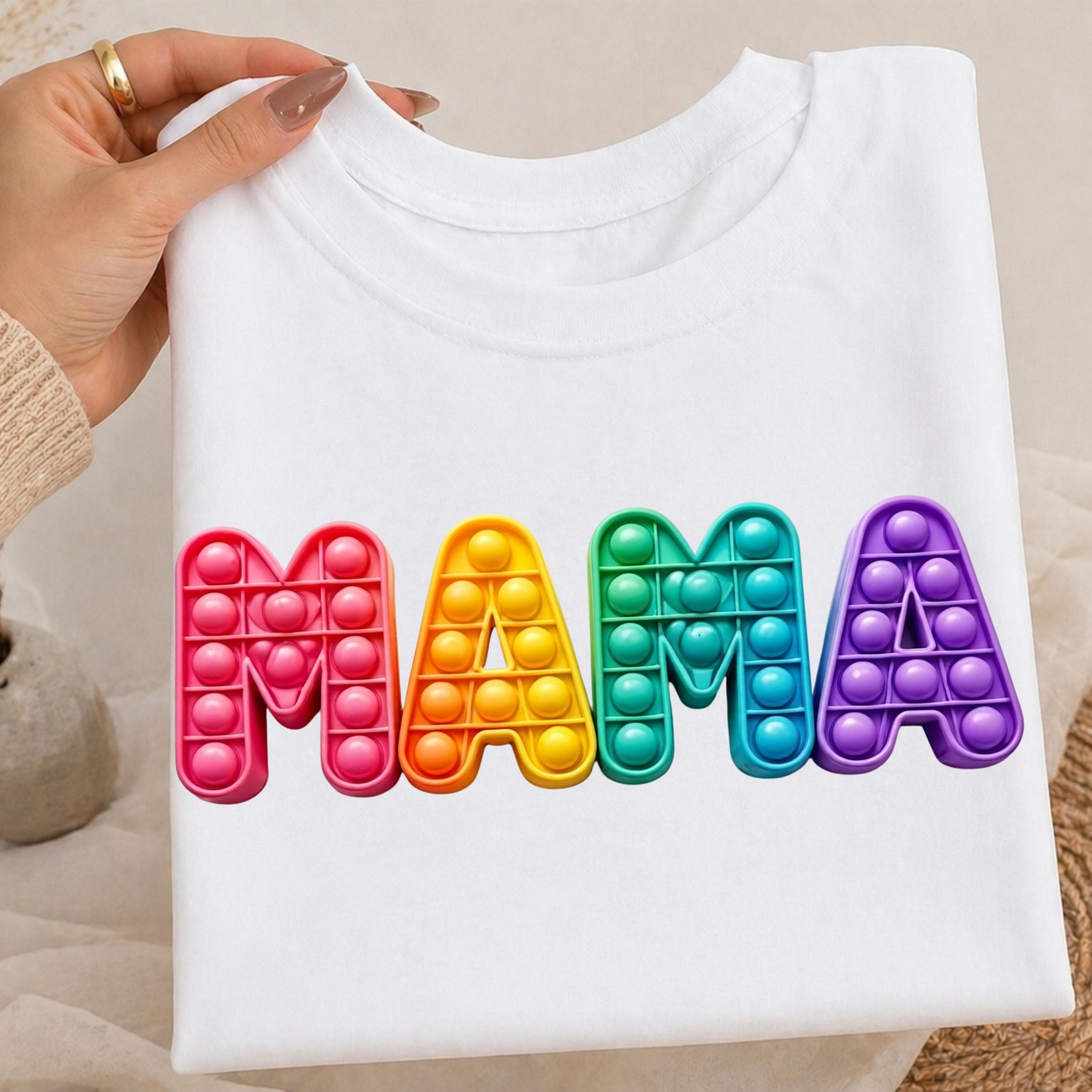 Design MAMA Pop It PNG Design: Rainbow Fidget Sensory Art (Digital Download)