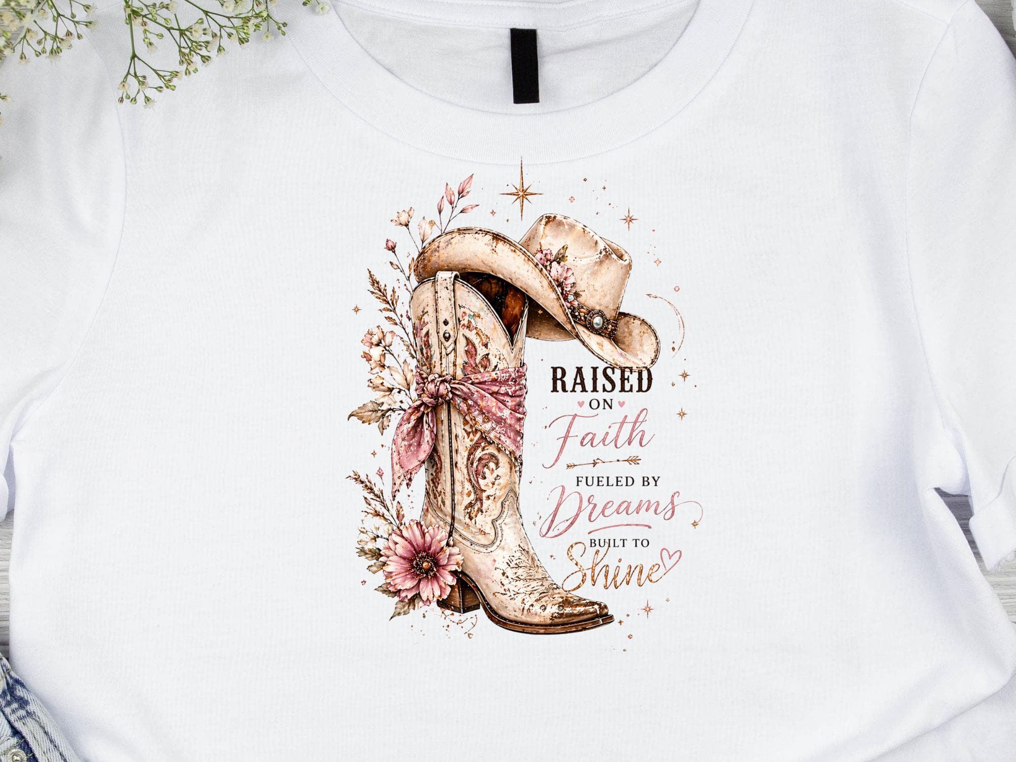 Design Cowgirl Boot Floral Western Clipart (Digital Download) – Faith Dreams Shine PNG - image 2
