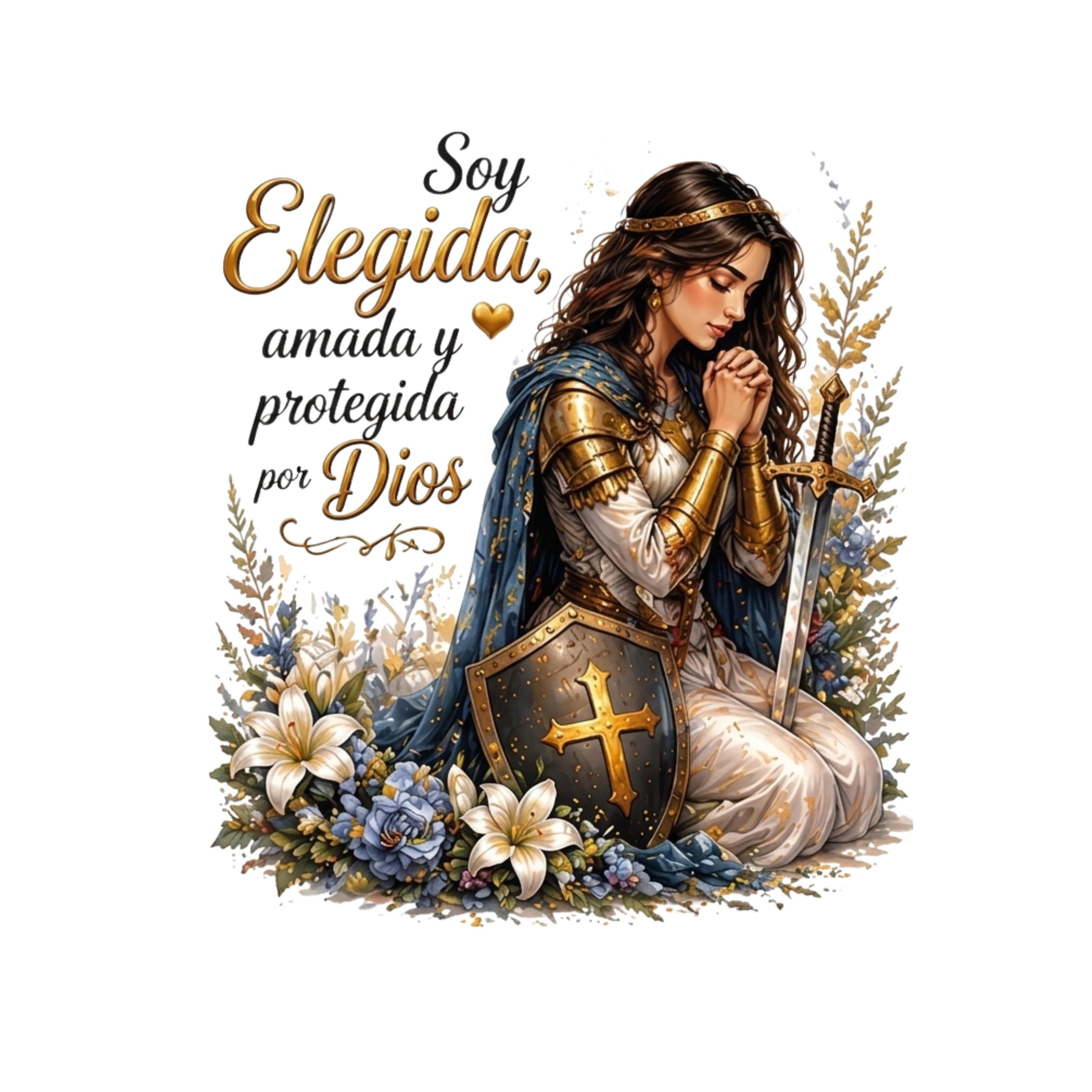 16 Design Christian Warrior Women Clipart, Armor of God, Floral Spiritual Illustrations (Digital Download) - image 5