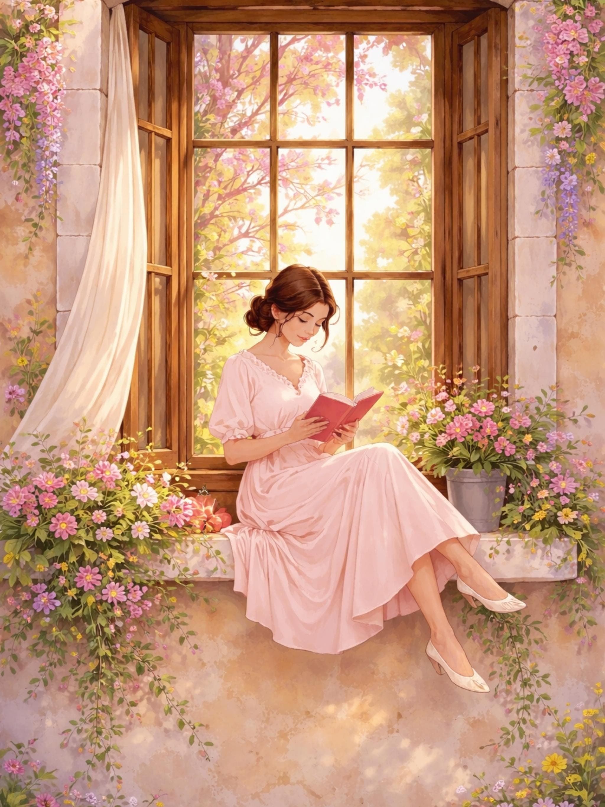 Design Cozy Reader Animated Wallpaper Bundle  Phone, Tablet, Desktop Digital Download