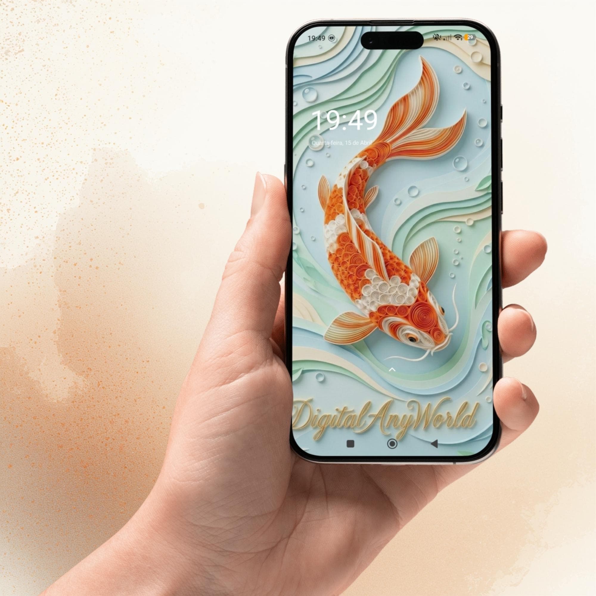 Japanese Koi Fish Wallpaper, Calm Phone Background (Digital Download) - image 5