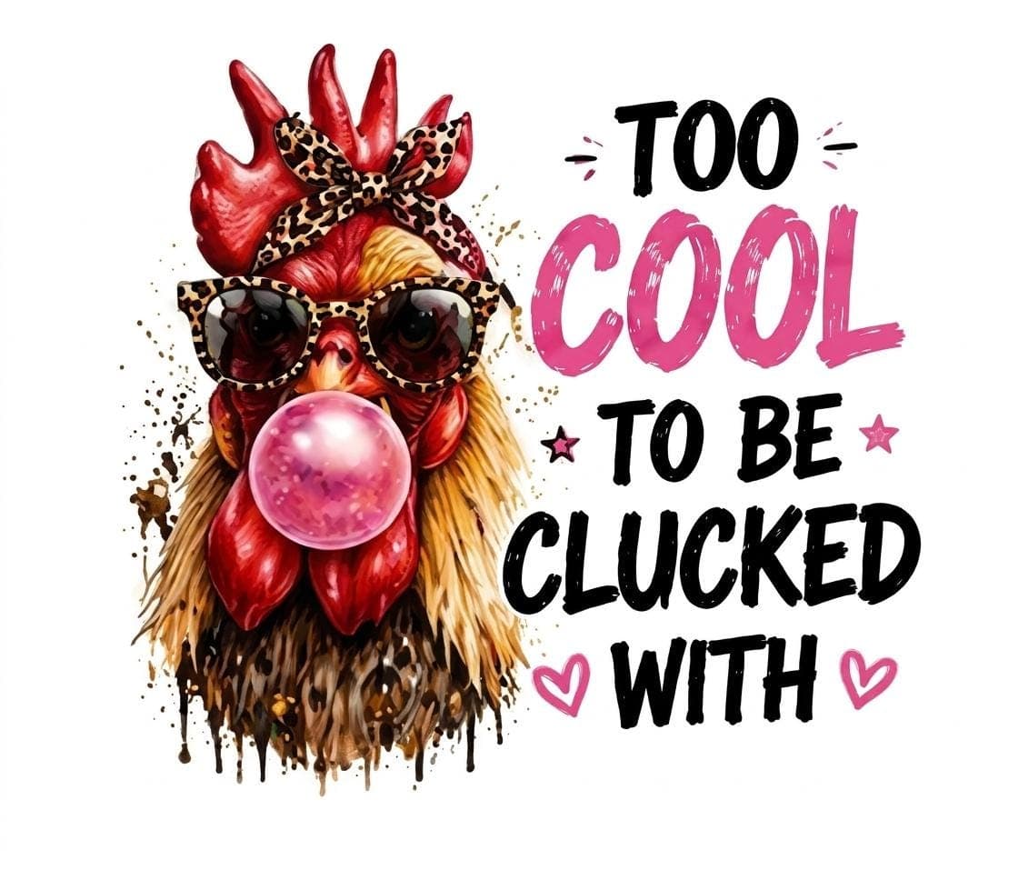 Funny Chicken PNG, Leopard Sunglasses Rooster, To Be Clucked With Sublimation Design (Digital Download) - image 4